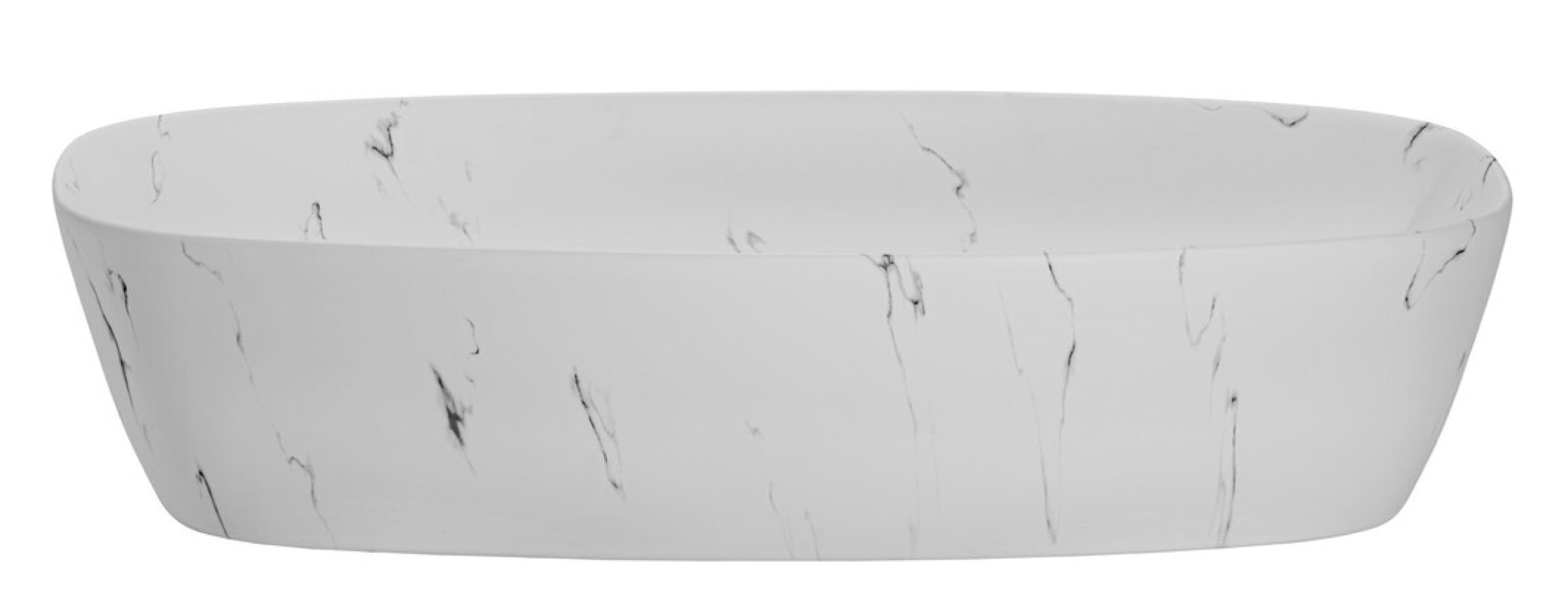 Umywalka nablatowa Megi 60x38 cm biała z czarnym wzorem