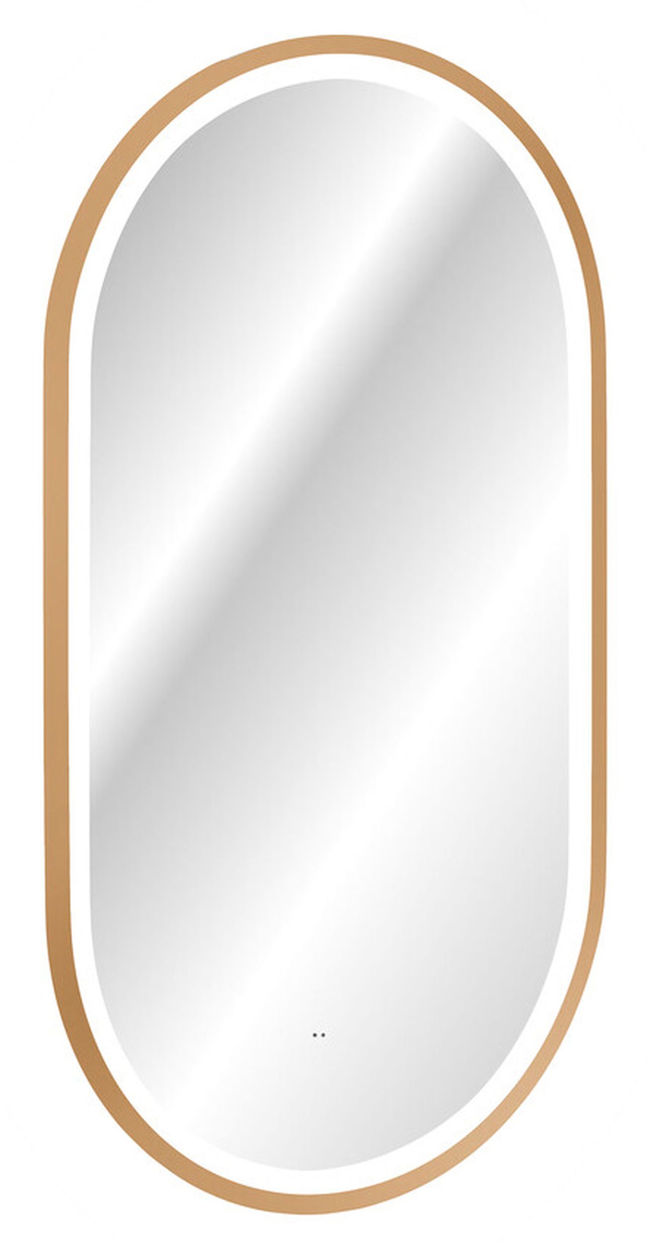 Lustro z oświetleniem LED Olimmi 90x50 cm w złotej ramie