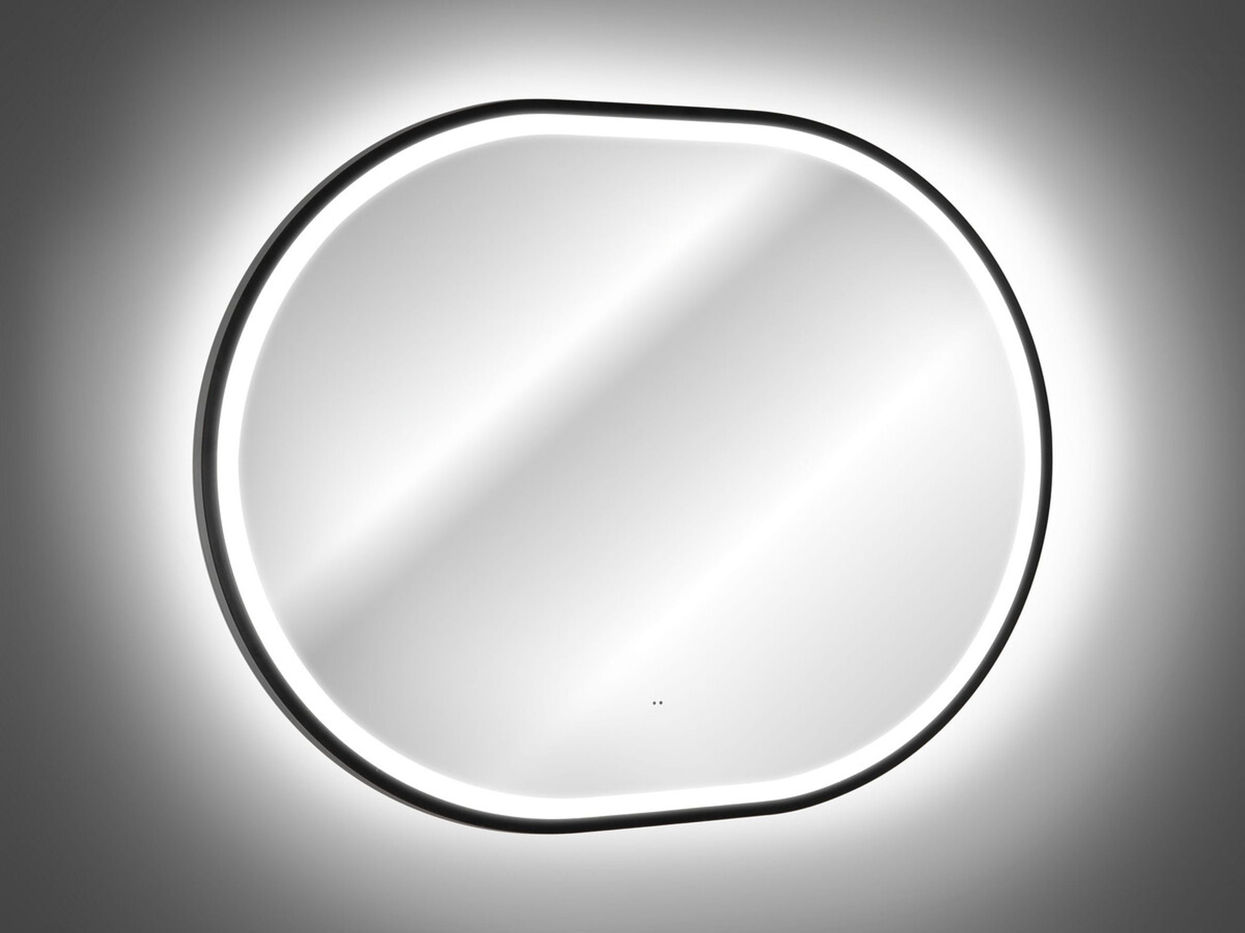 Lustro z oświetleniem LED Olimmi 90x70 cm w czarnej ramie