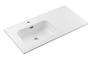 Umywalka łazienkowa jednokomorowa Go 90x46 cm z blatem ceramicznym po prawej stronie bialy połysk