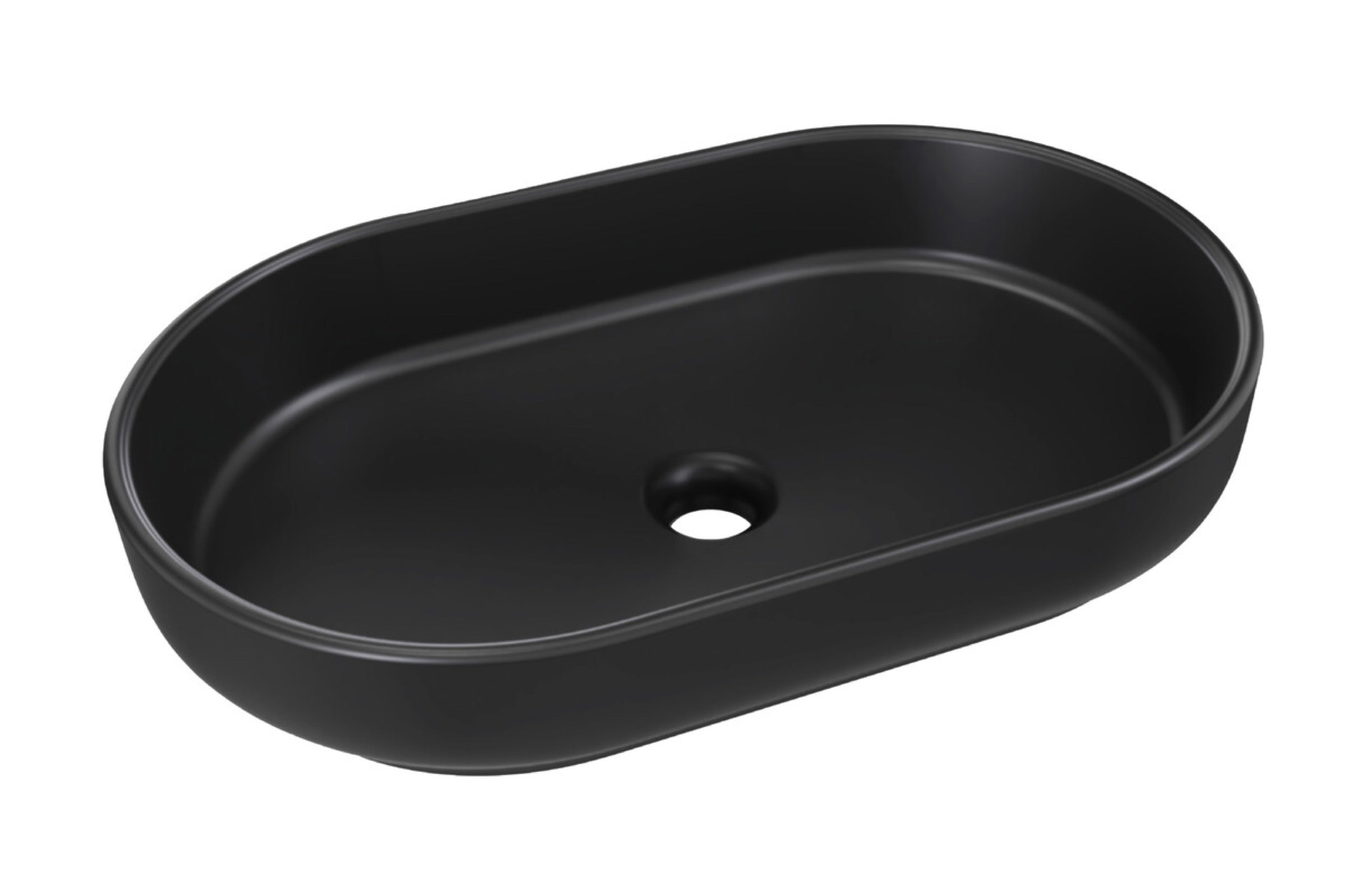 Umywalka nablatowa River 55x35 cm czarna