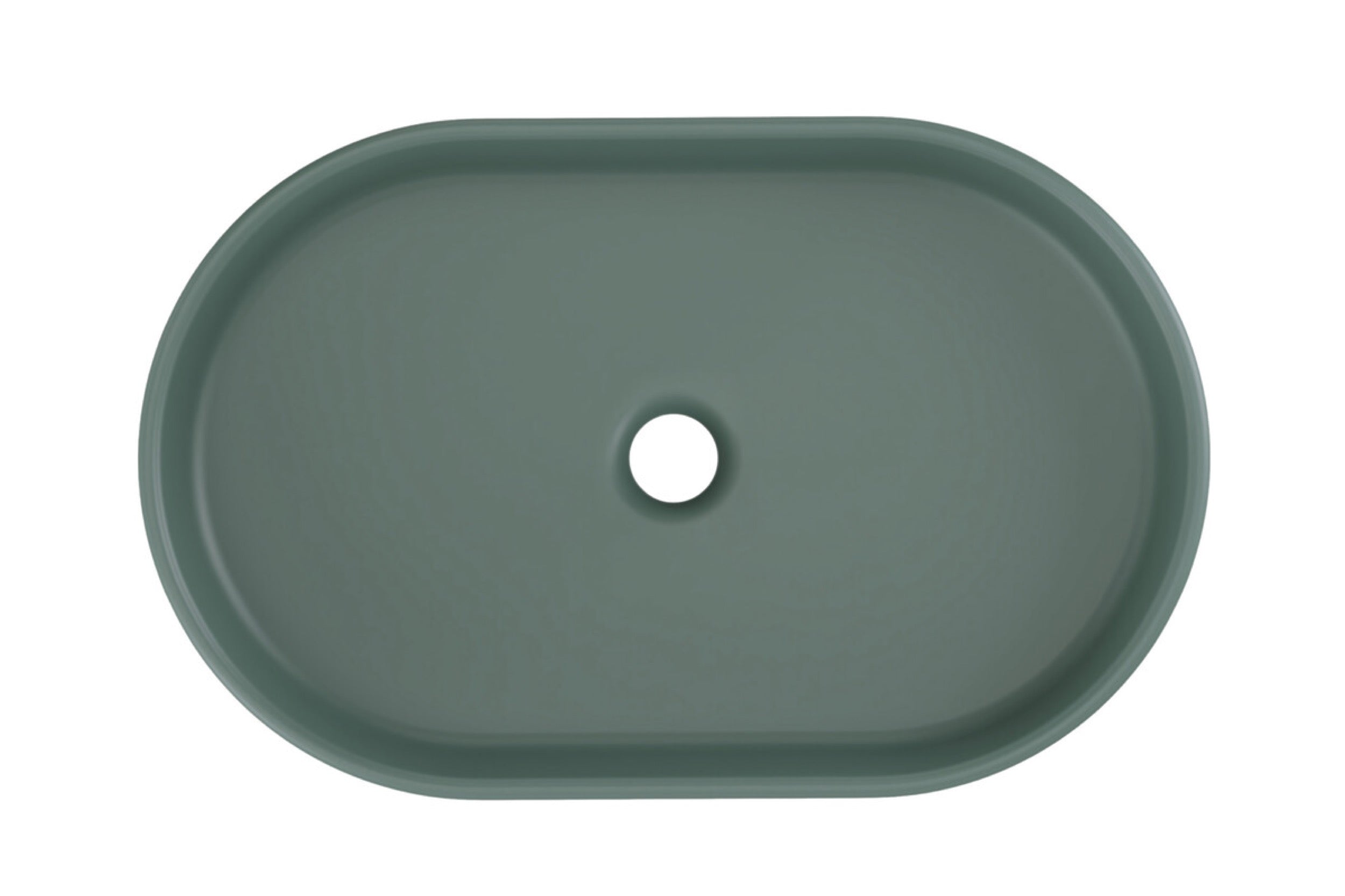 Umywalka nablatowa River 55x35 cm zielona