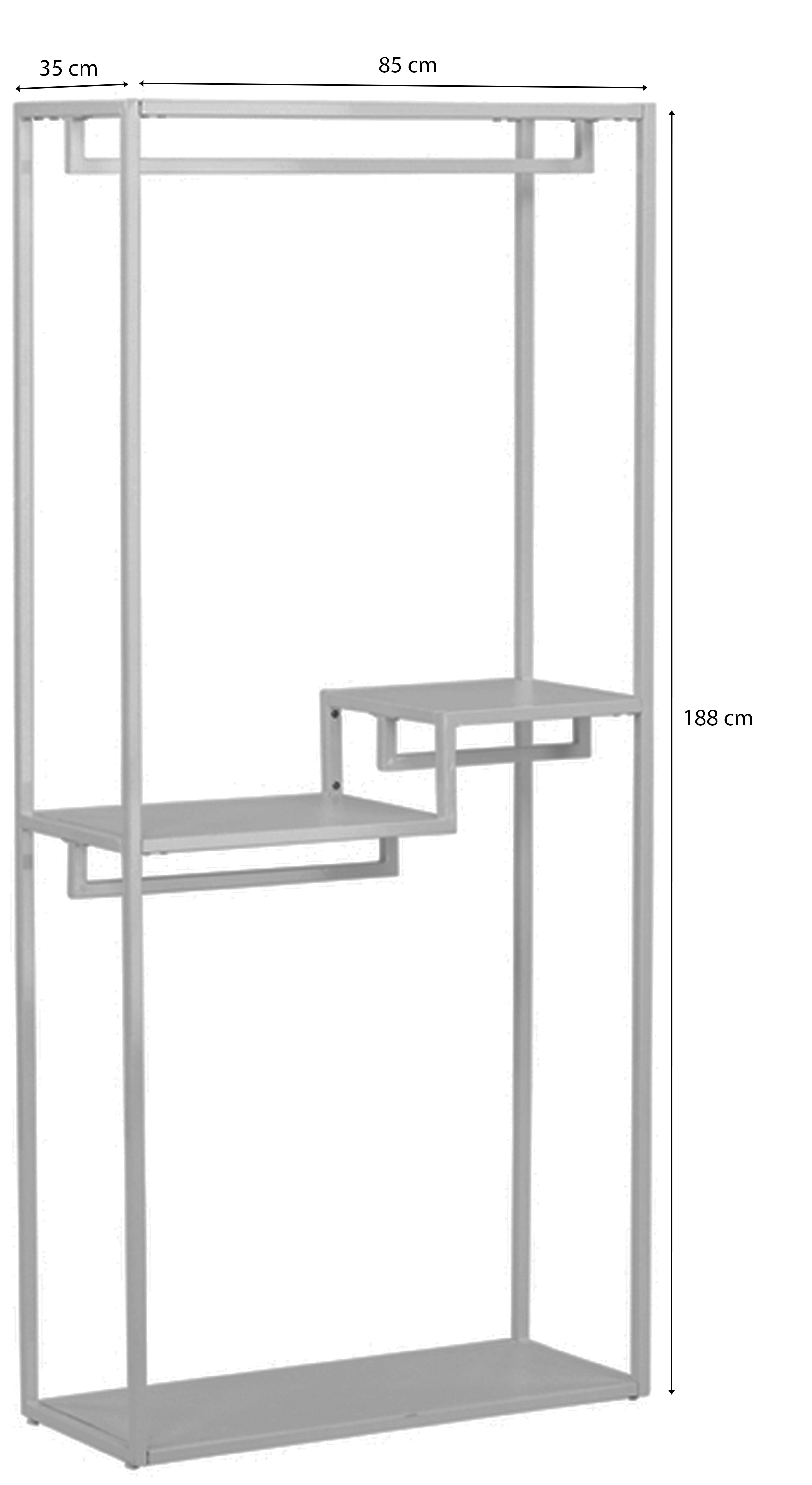 Wieszak wolnostojący Staal 35 x 188 cm do przedpokoju czarny
