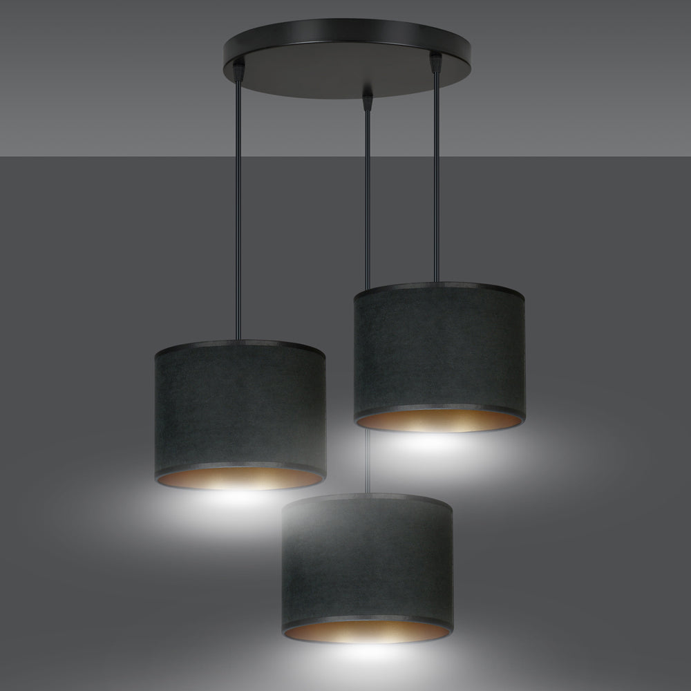 Lampa wisząca Hellid x3 asymetryczna średnica 50 cm czarna