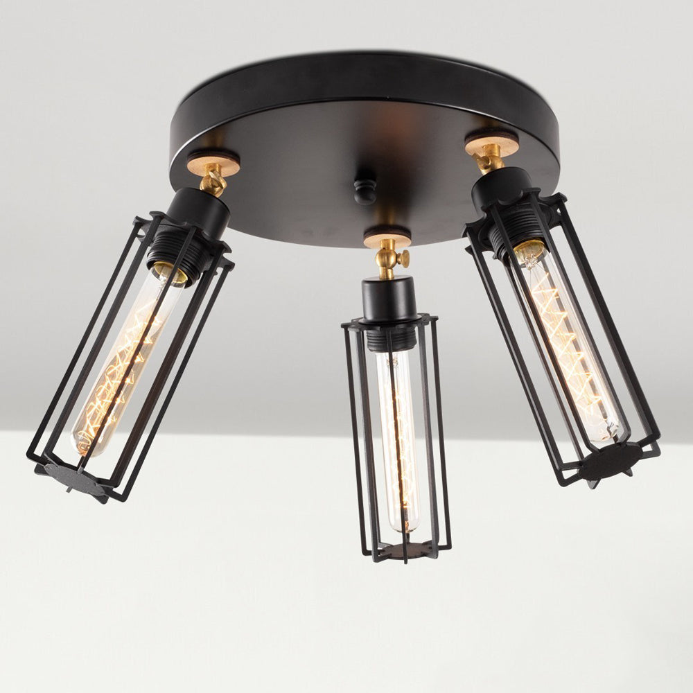 Lampa sufitowa Naomet x3 na okrągłej podsufitce czarna