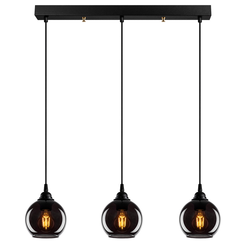 Lampa wisząca Communis x3 dymiony klosz 65 cm