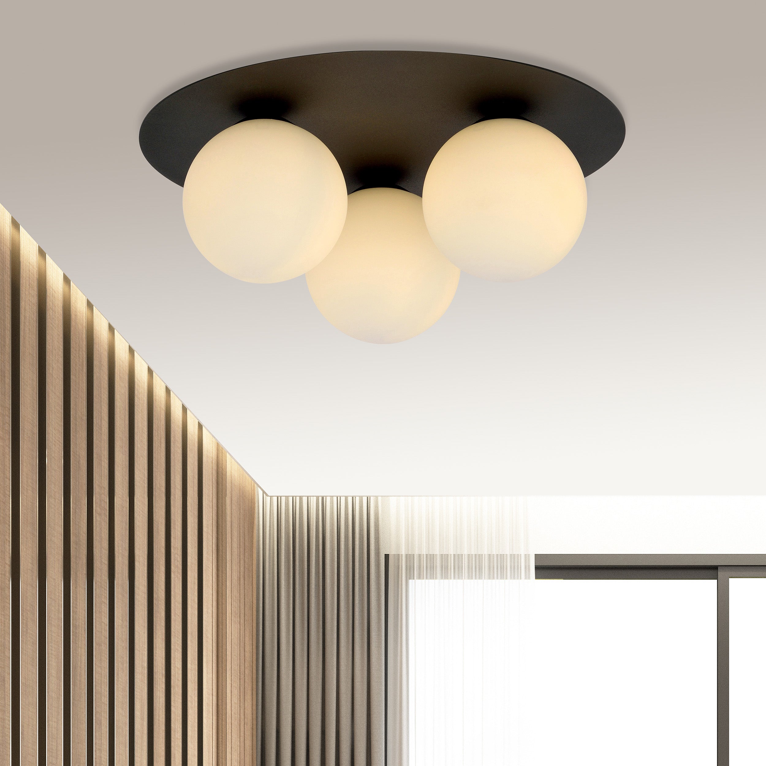 Lampa sufitowa Sorium x3 czarno-biała
