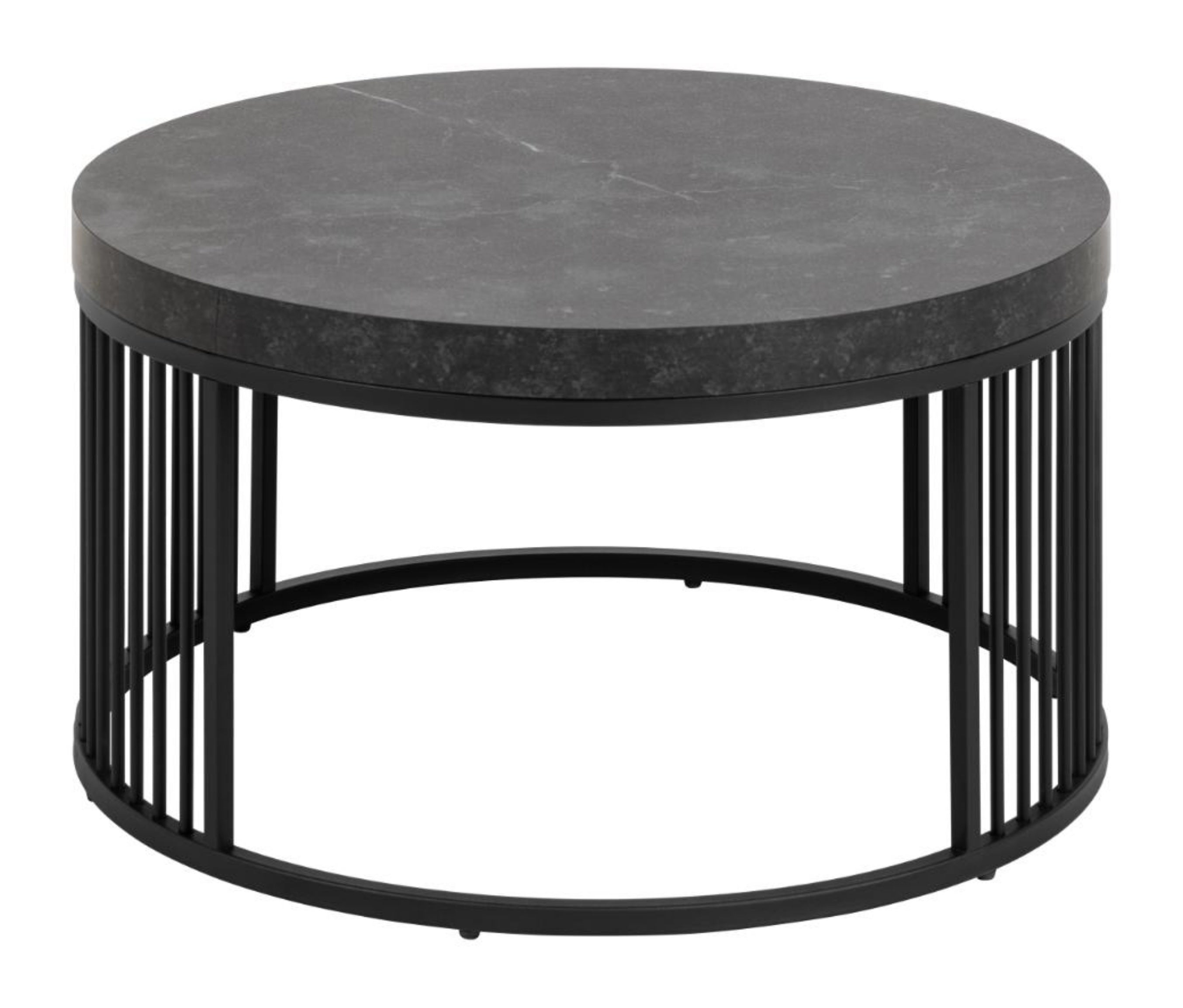 Stolik kawowy Velook okrągły 65x65 cm czarny marmur