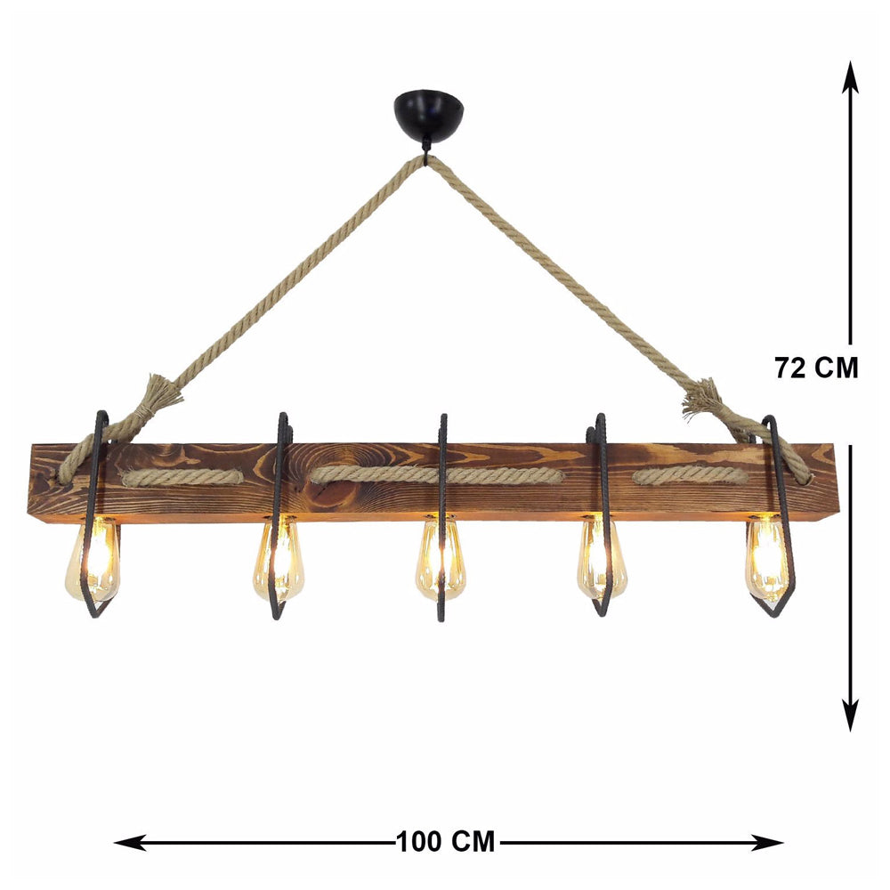 Lampa sufitowa Kiette x5 industrialna wysoka 100 cm