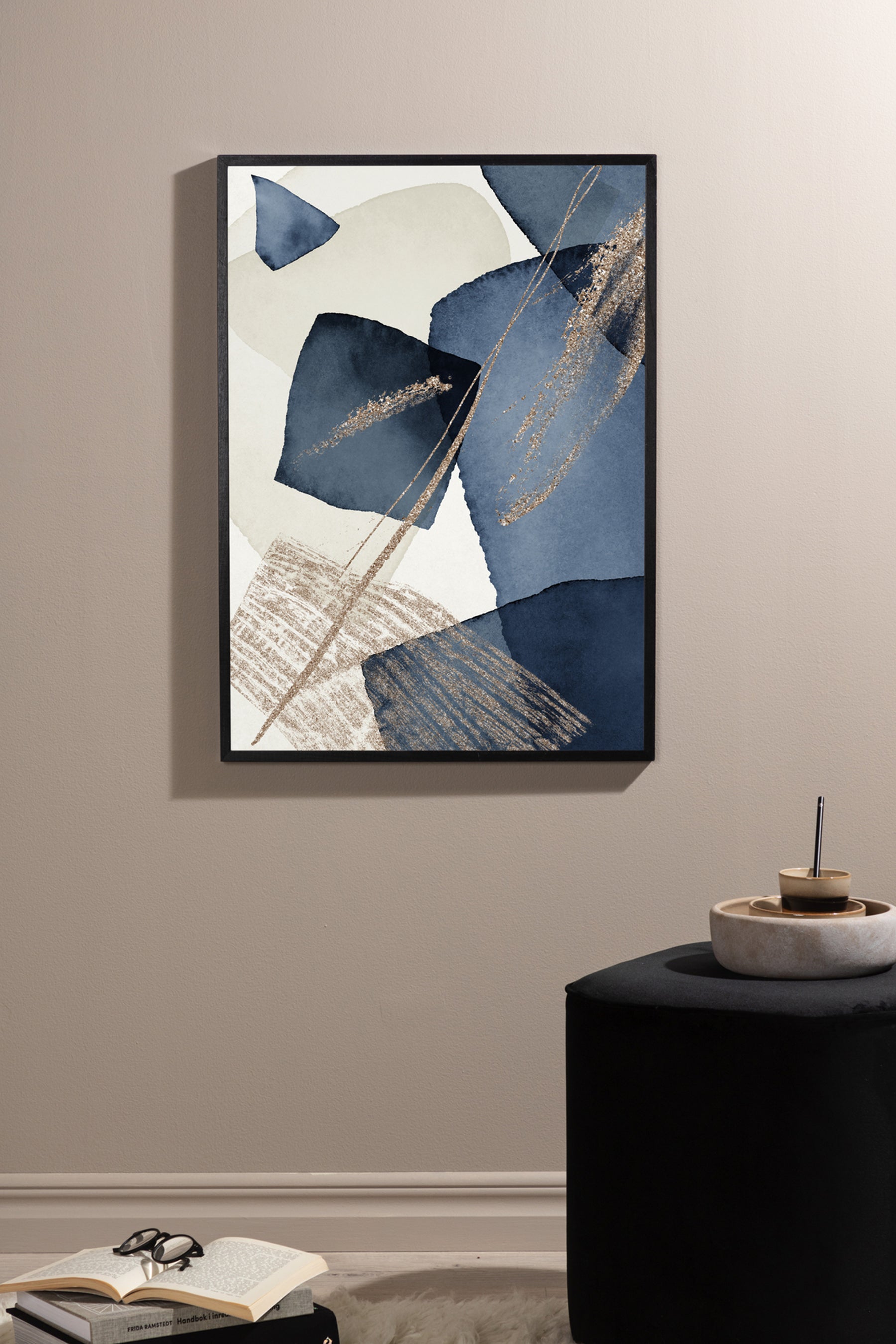 Plakat Oclance 70x50 cm niebiesko-złoty