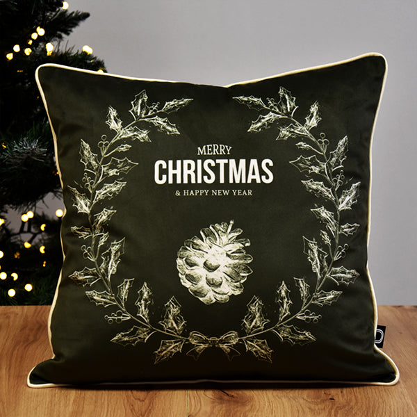 Poszewka XMAS 40x40 cm oliwkowa