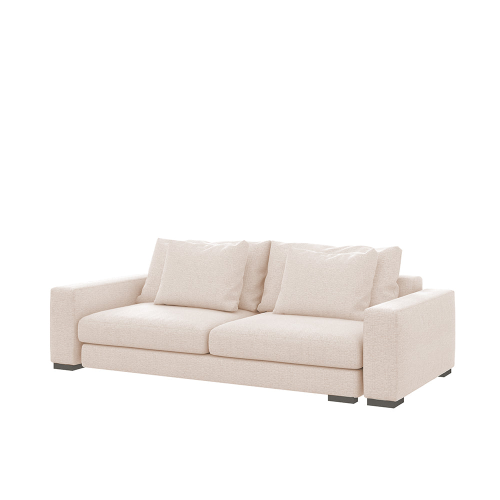 Sofa dwuosobowa Mia kremowa szenil łatwoczyszczący