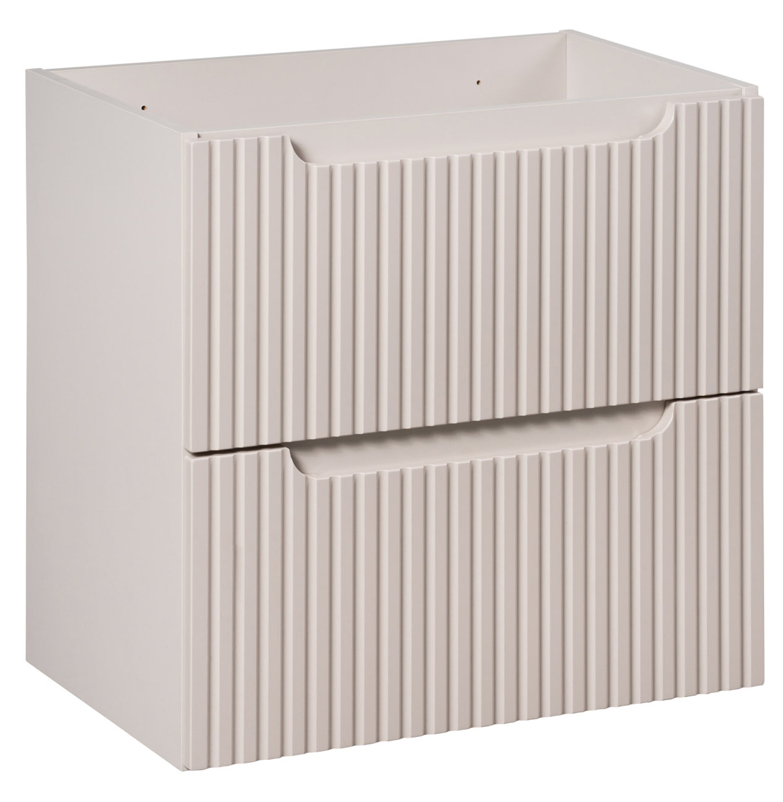 Szafka łazienkowa dwuszufladowa Novia z blatem i umywalką 60 cm beżowa/dąb