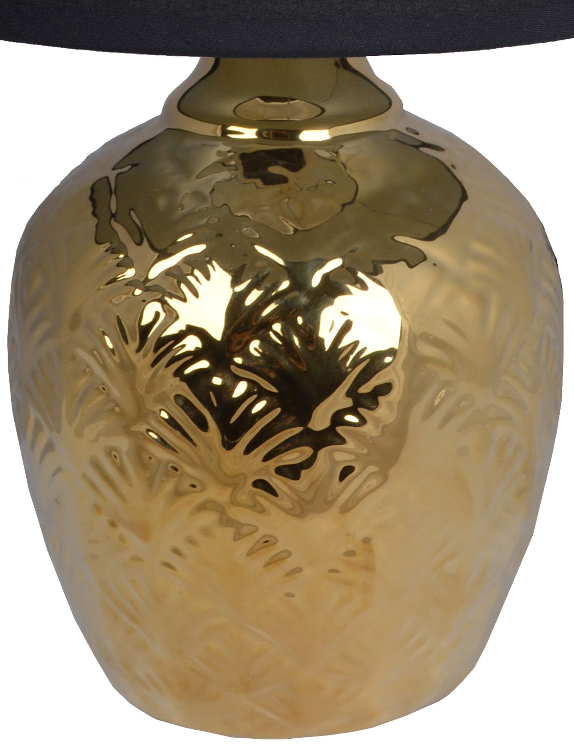 Lampa stołowa Clayne złota z czarnym abażurem
