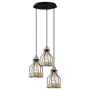 Lampa wisząca Trunica x3 kaskada czarna