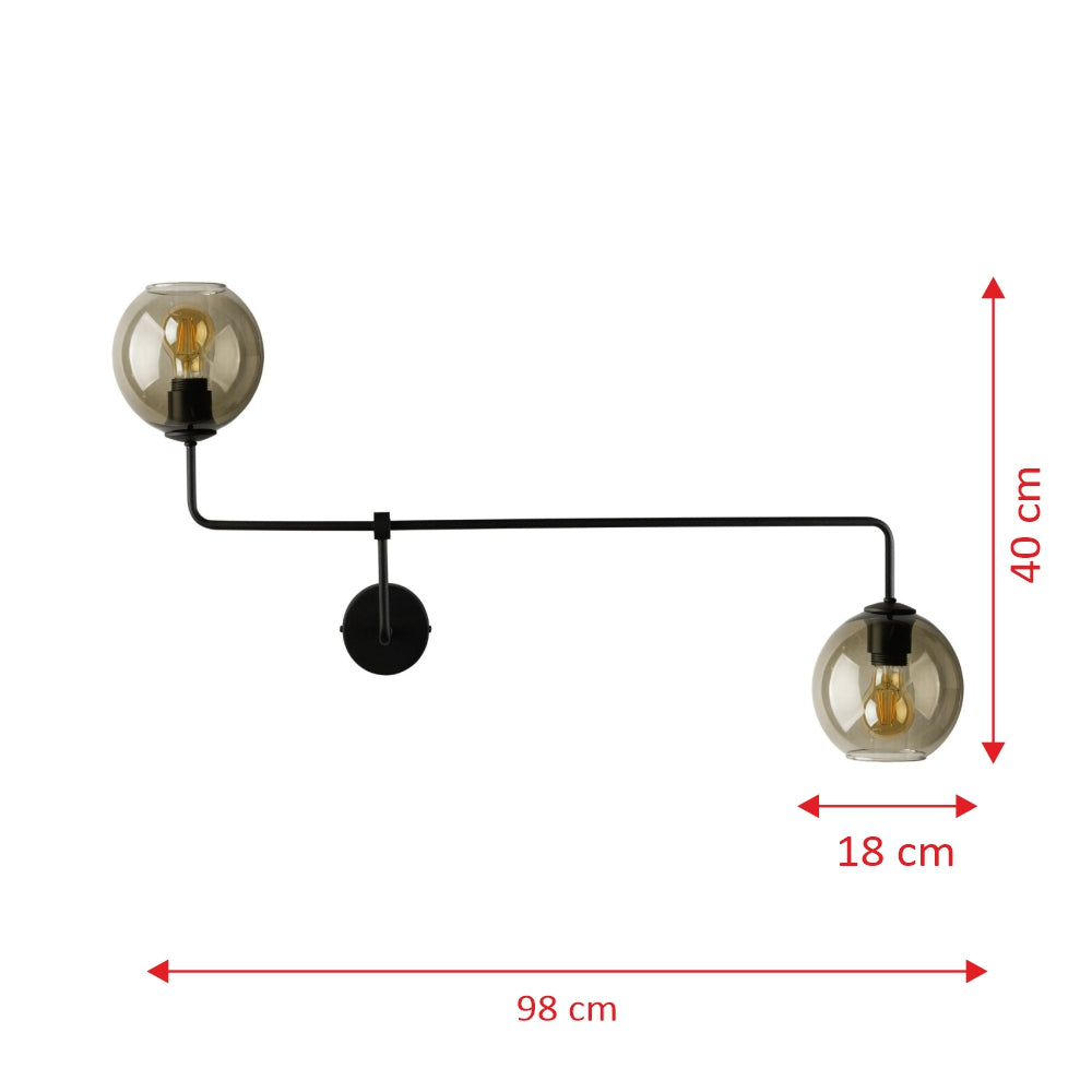 Lampa ścienna Billan x2 dymiona