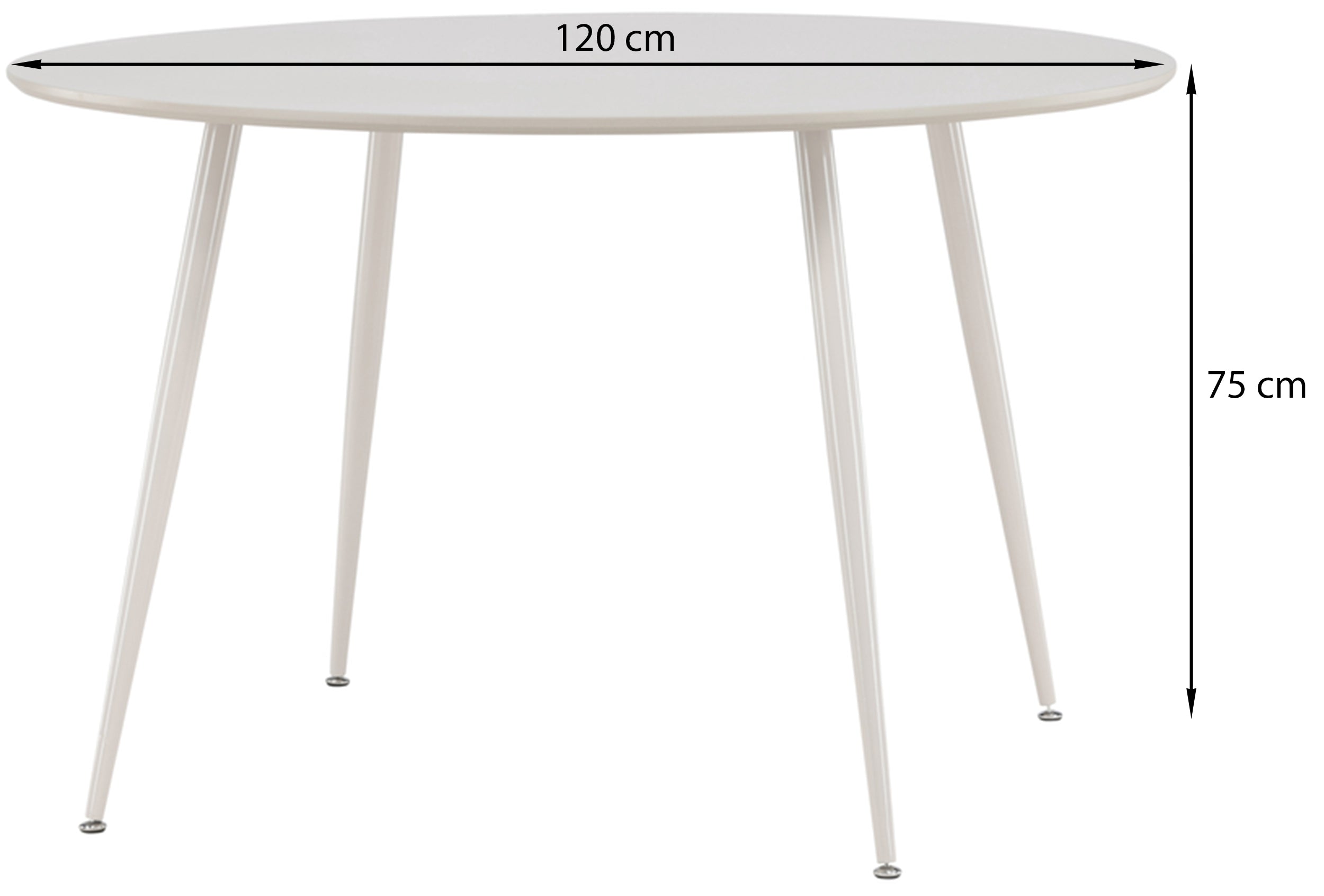 Stół Plaza okrągły blat średnica 120 cm beżowy