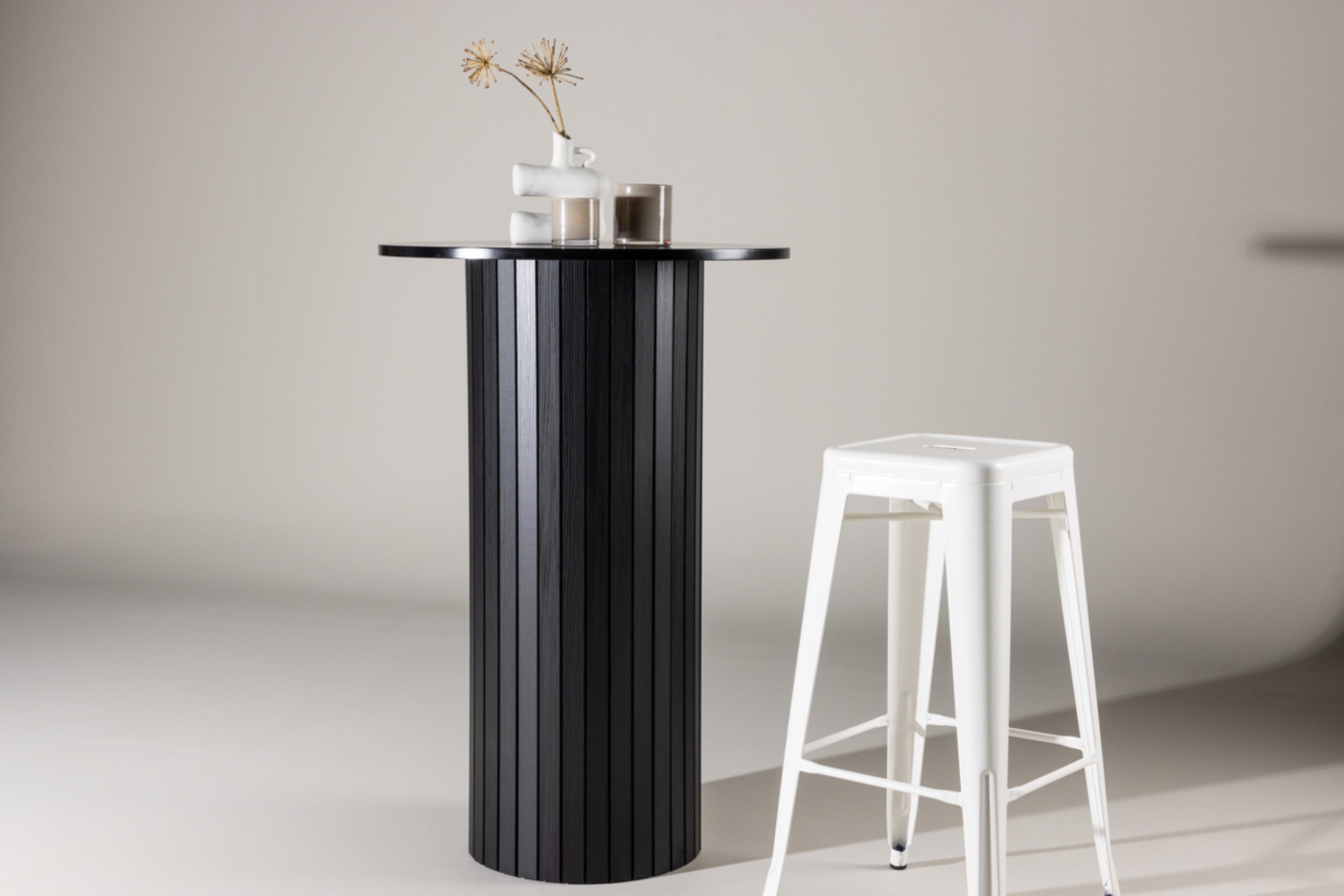 Stolik barowy Hydrown średnica 70 cm dąb czarny