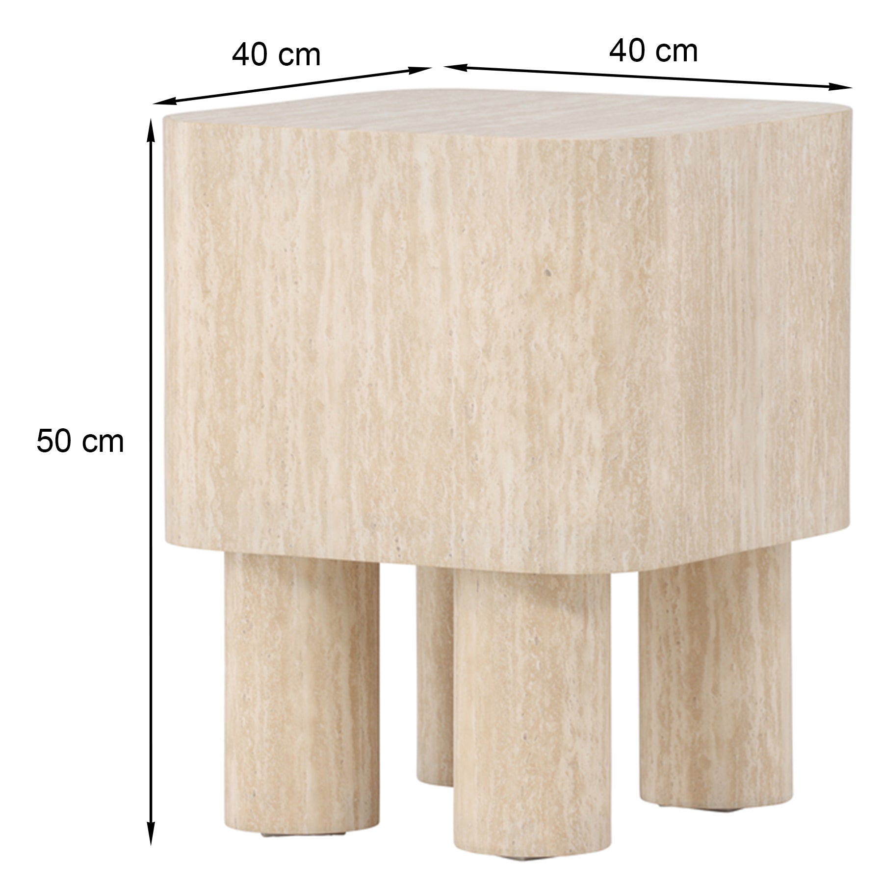 Stolik kawowy Klirou 40x40 cm trawertyn