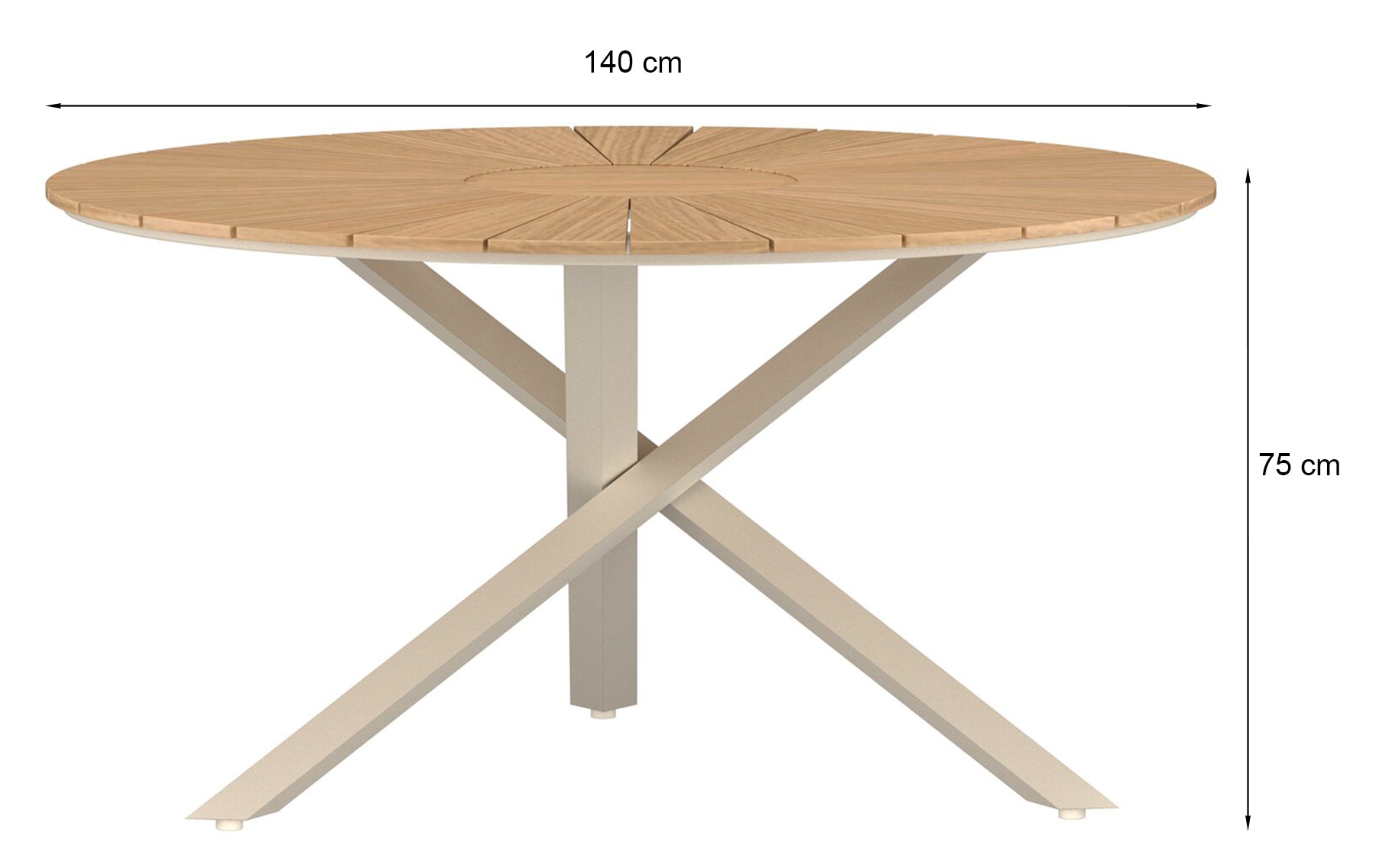 Stół ogrodowy Mexico 140 cm drewno tekowe