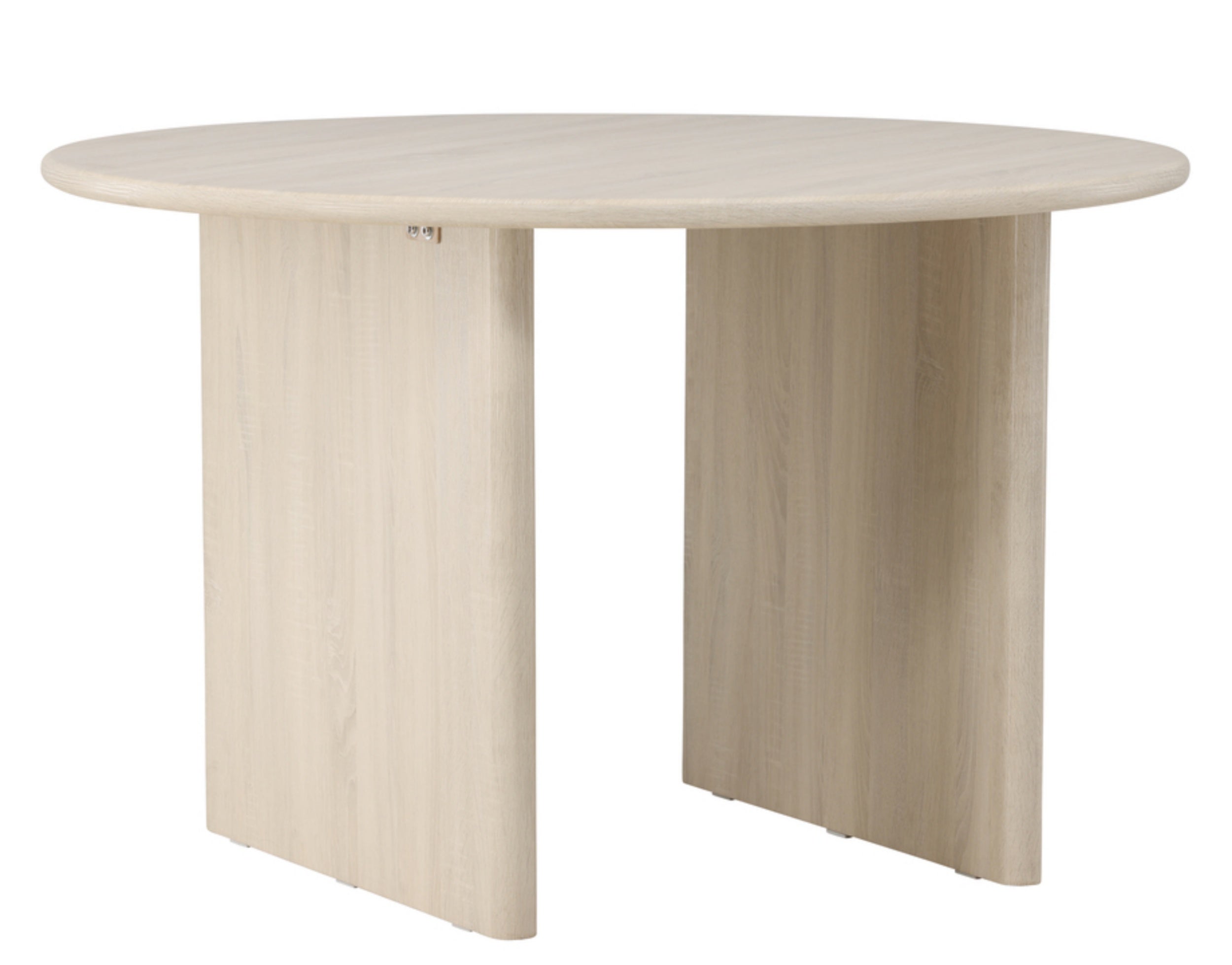 Stół do jadalni Invele okrągły blat 120 cm dąb bielony