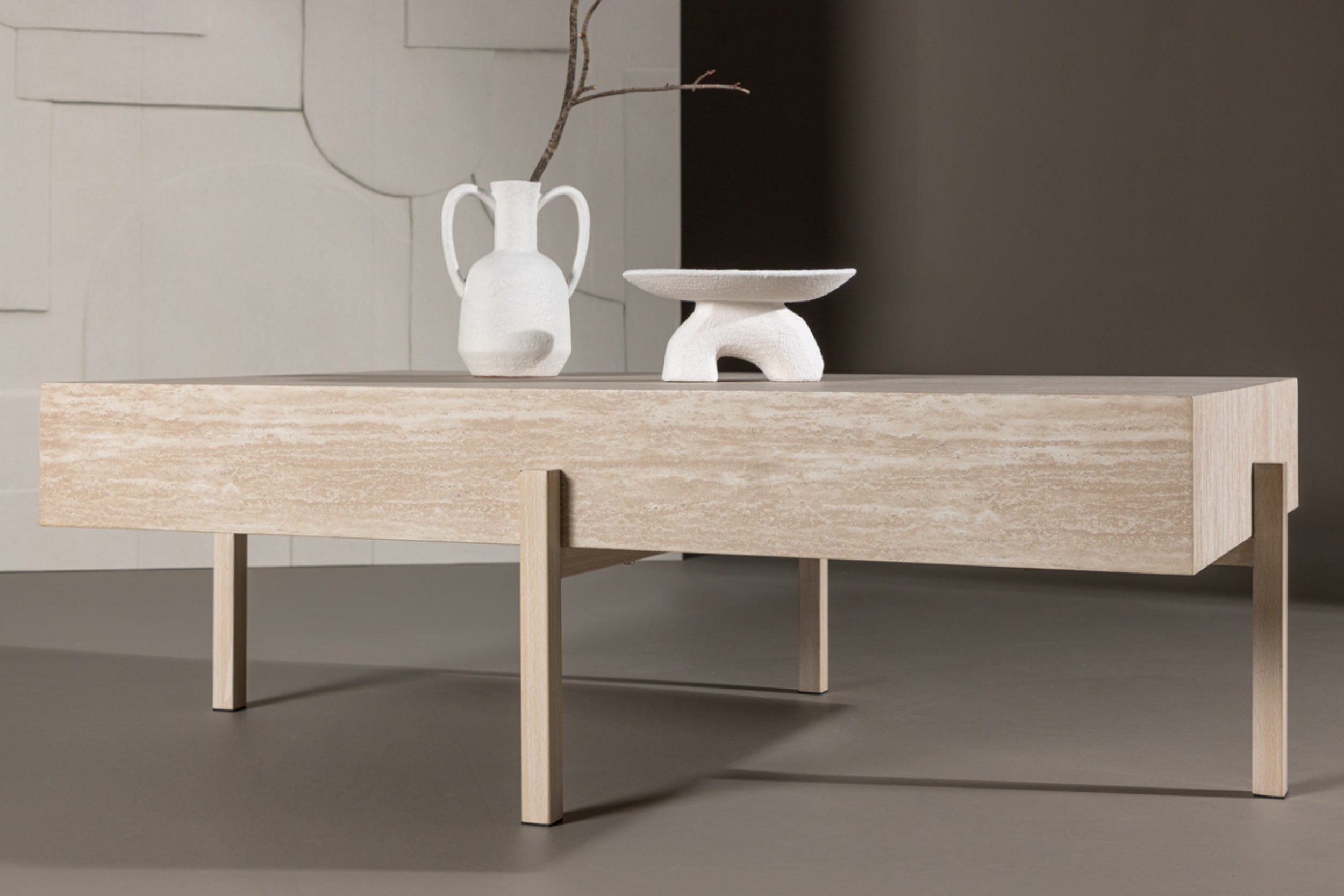 Stolik kawowy Vadholmen 126x82 cm bielony