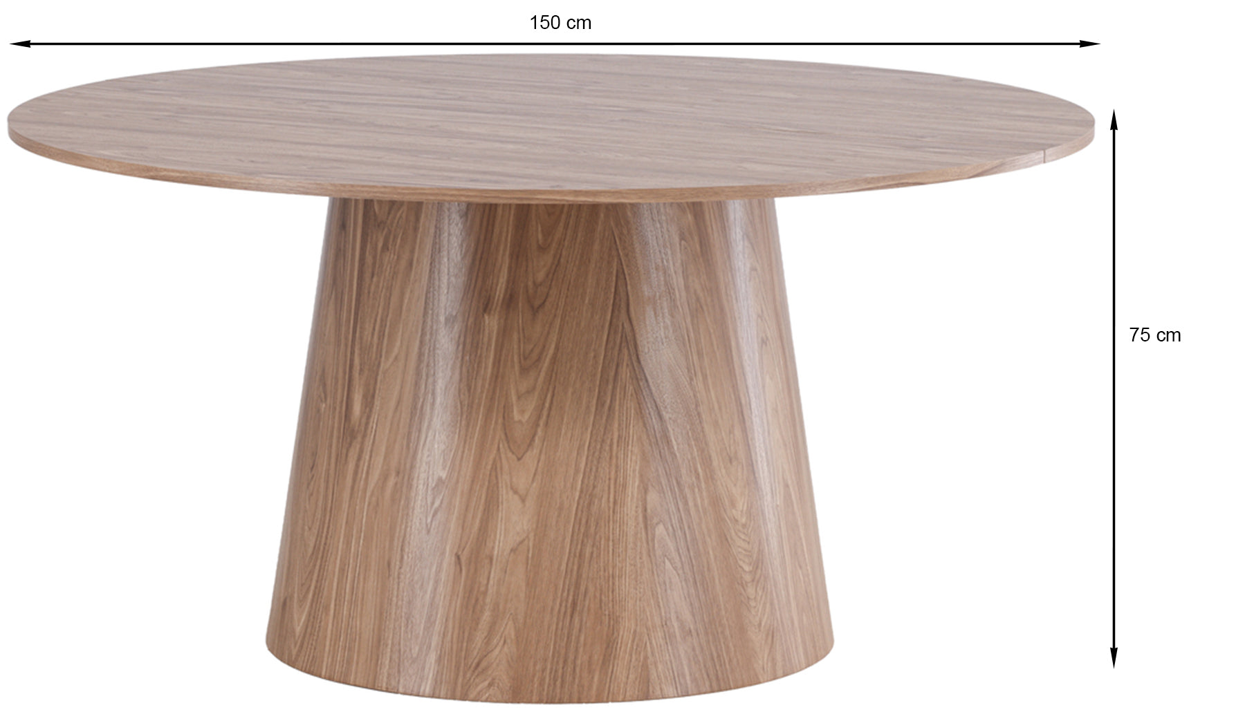 Stół do jadalni Lanzo okrągły 150 cm jasny orzech