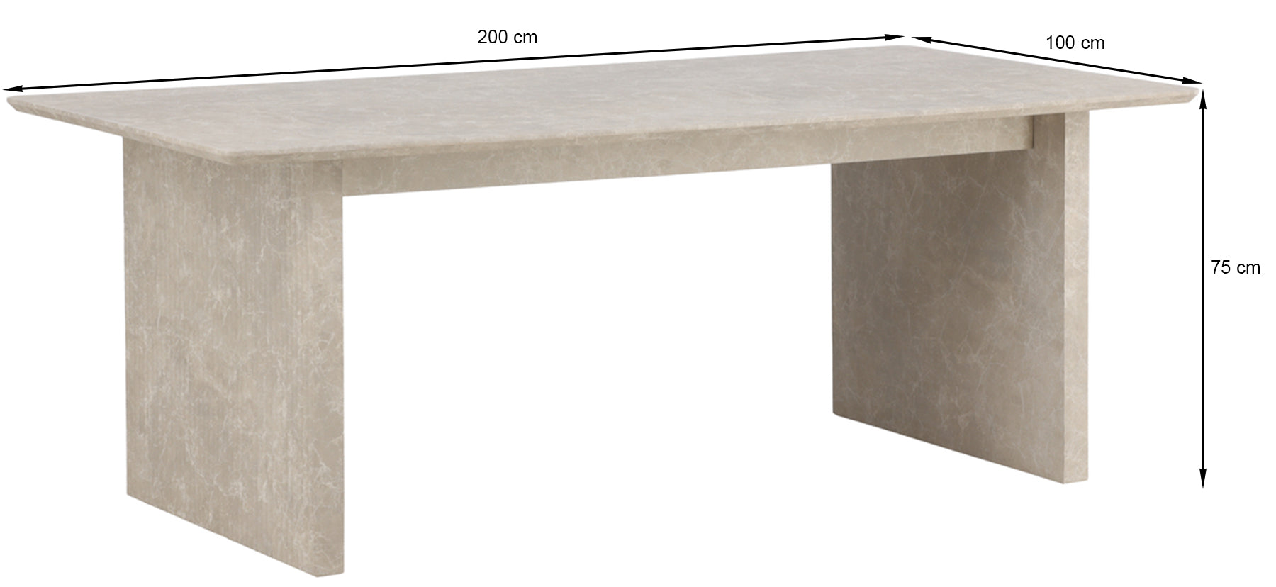 Stół do jadalni Garick 200x100 cm beżowy marmur