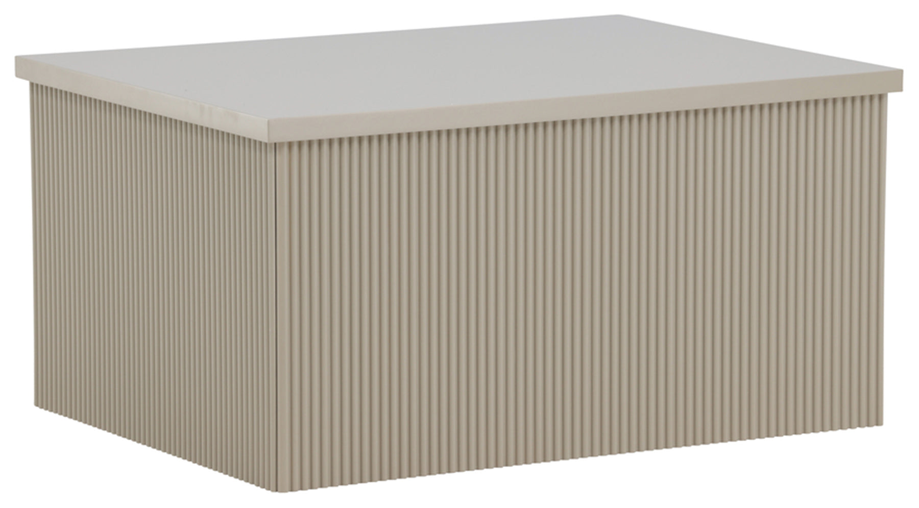 Stolik kawowy Lenox 80x40 cm beż piaskowy z ryflowaną podstawą