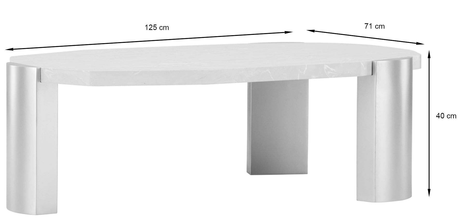 Stolik kawowy Kres 125x71 cm różowy