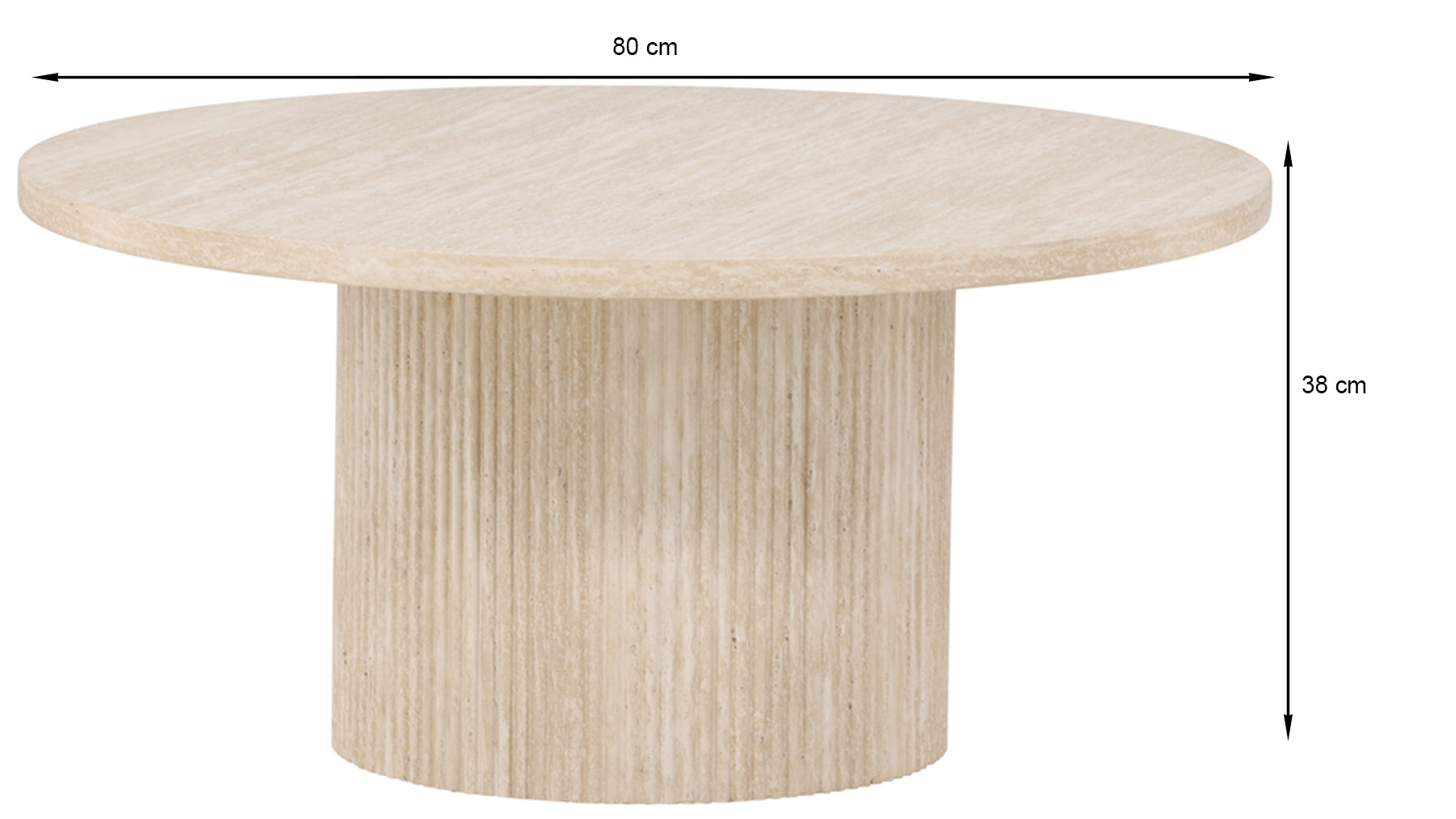Stolik kawowy Hydrown okrągły 80 cm trawertyn
