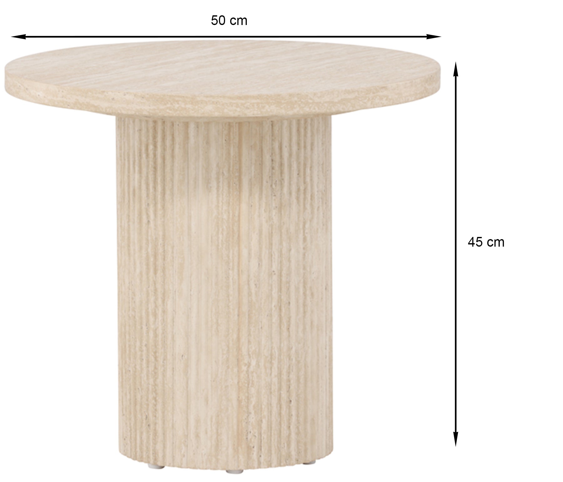 Stolik kawowy Hydrown okrągły 50 cm trawertyn