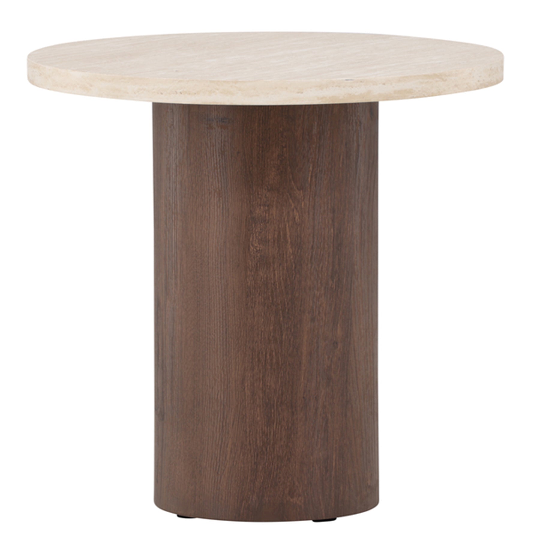 Stolik kawowy Megg okrągły 50 cm trawertyn/mokka