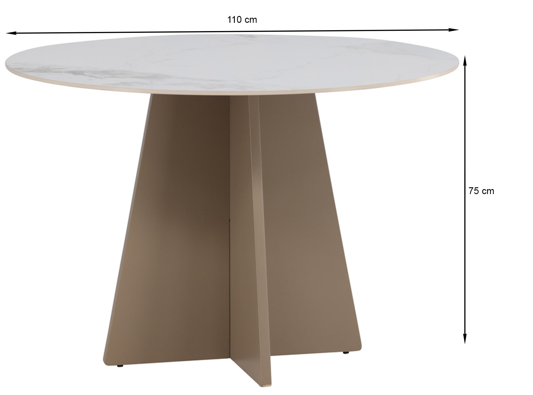Stół do jadalni Quishly okrągły 110 cm beżowy