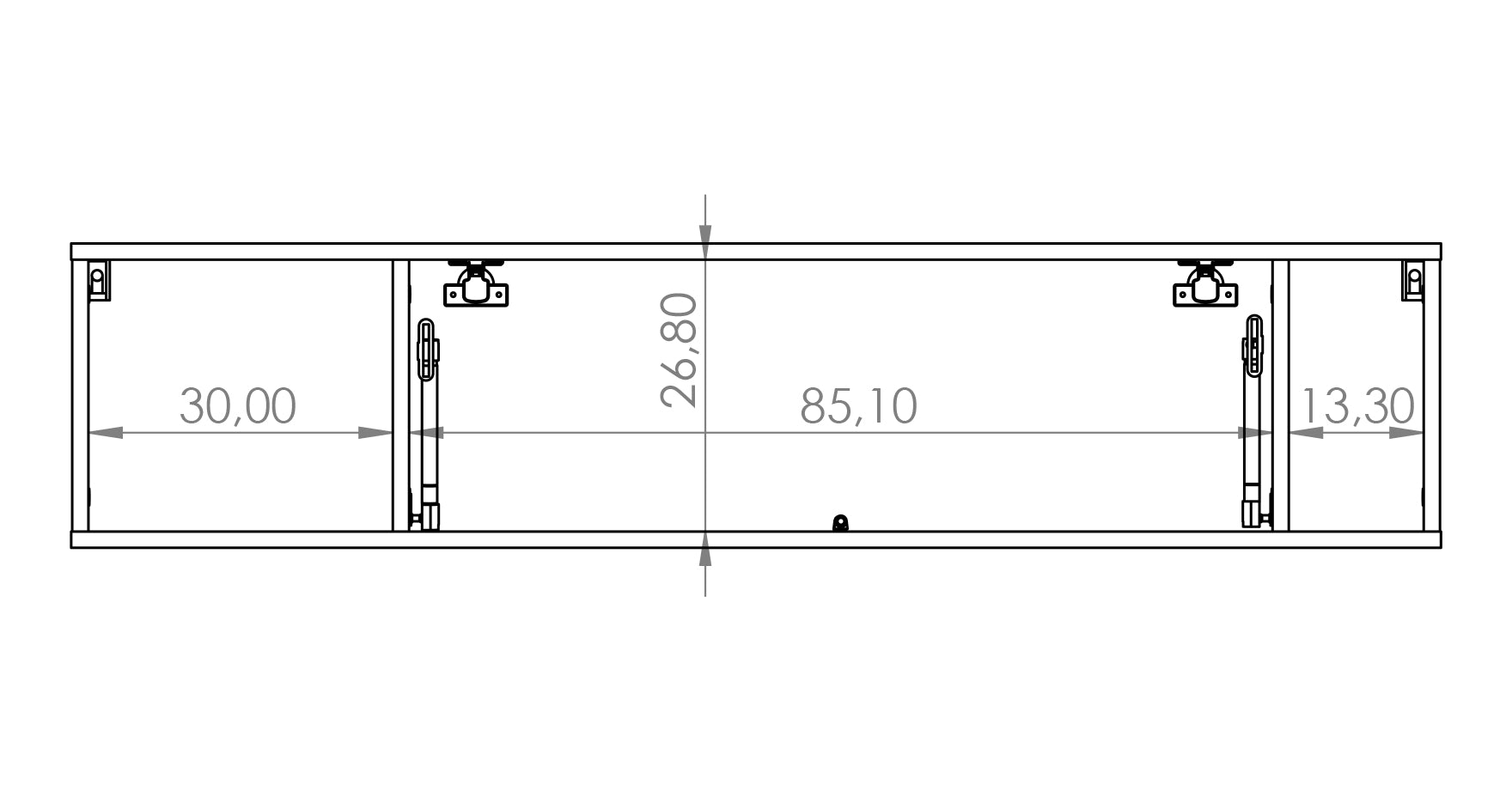 Szafka wisząca Perila 135 cm zamykana czarny