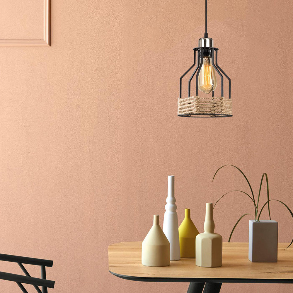 Lampa wisząca Trunica czarna podwieszana