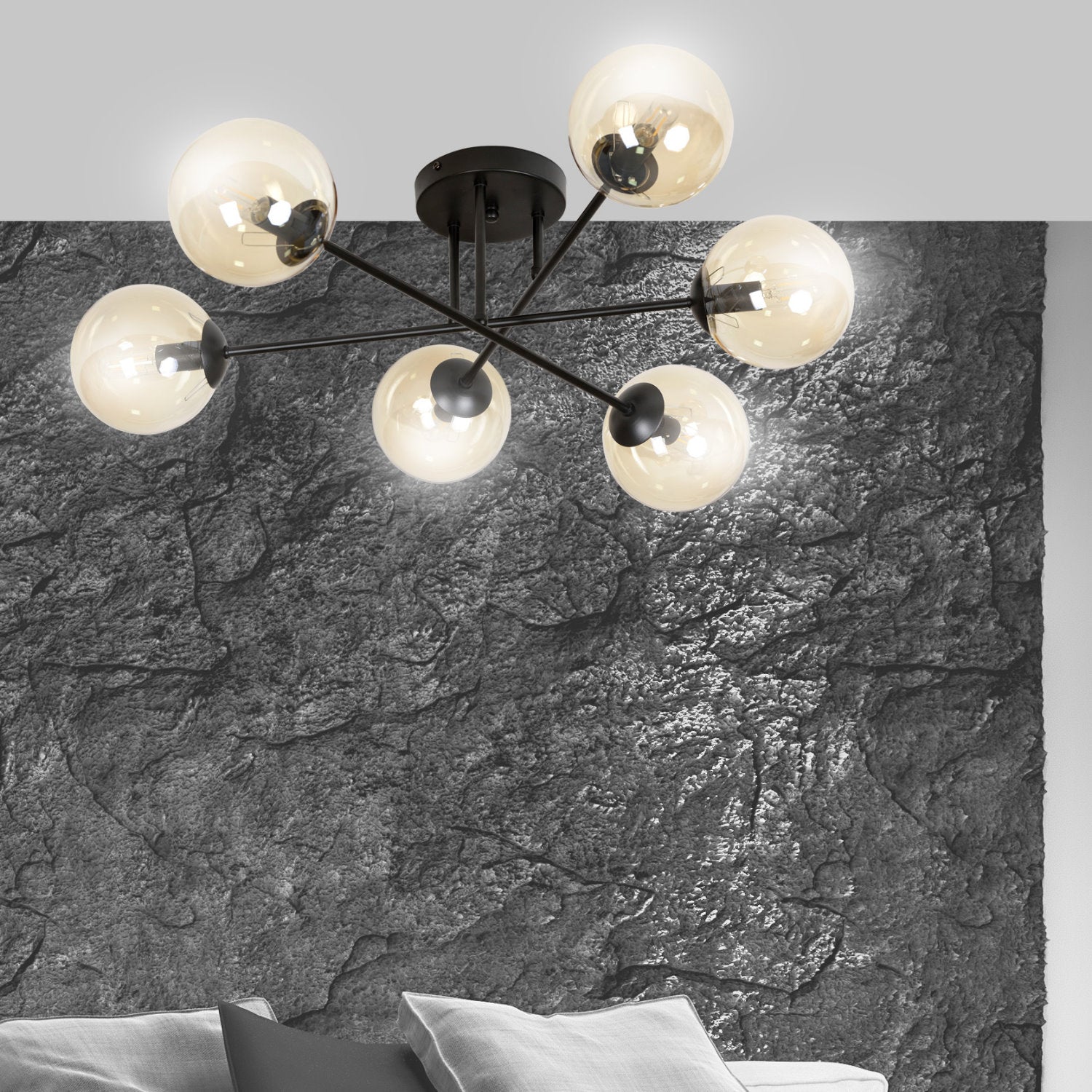 Lampa sufitowa Minturno miodowa x6