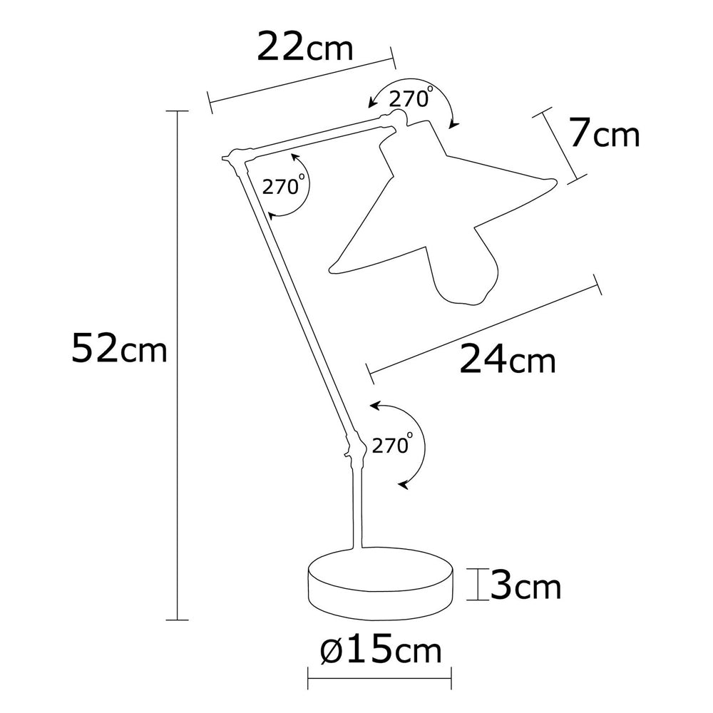 Lampka na biurko Jaspara kapelusz średnica 24 cm czarna