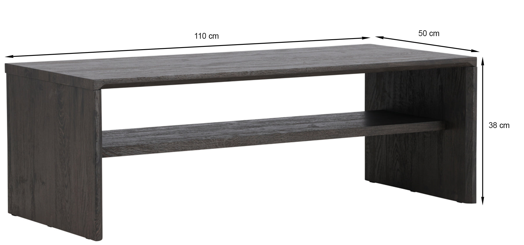 Stolik kawowy Lorren 100x50 cm mokka z półką