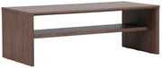 Stolik kawowy Lorren 100x50 cm mokka z półką