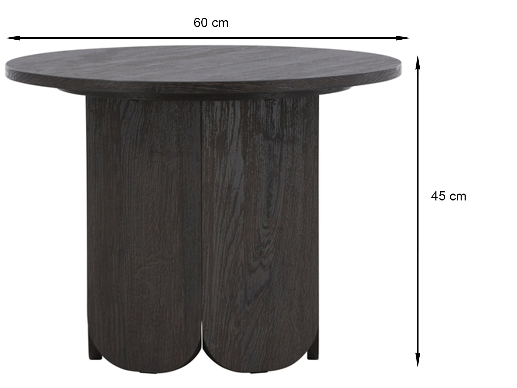 Stolik kawowy Veyla okrągły 60 cm dąb czarny