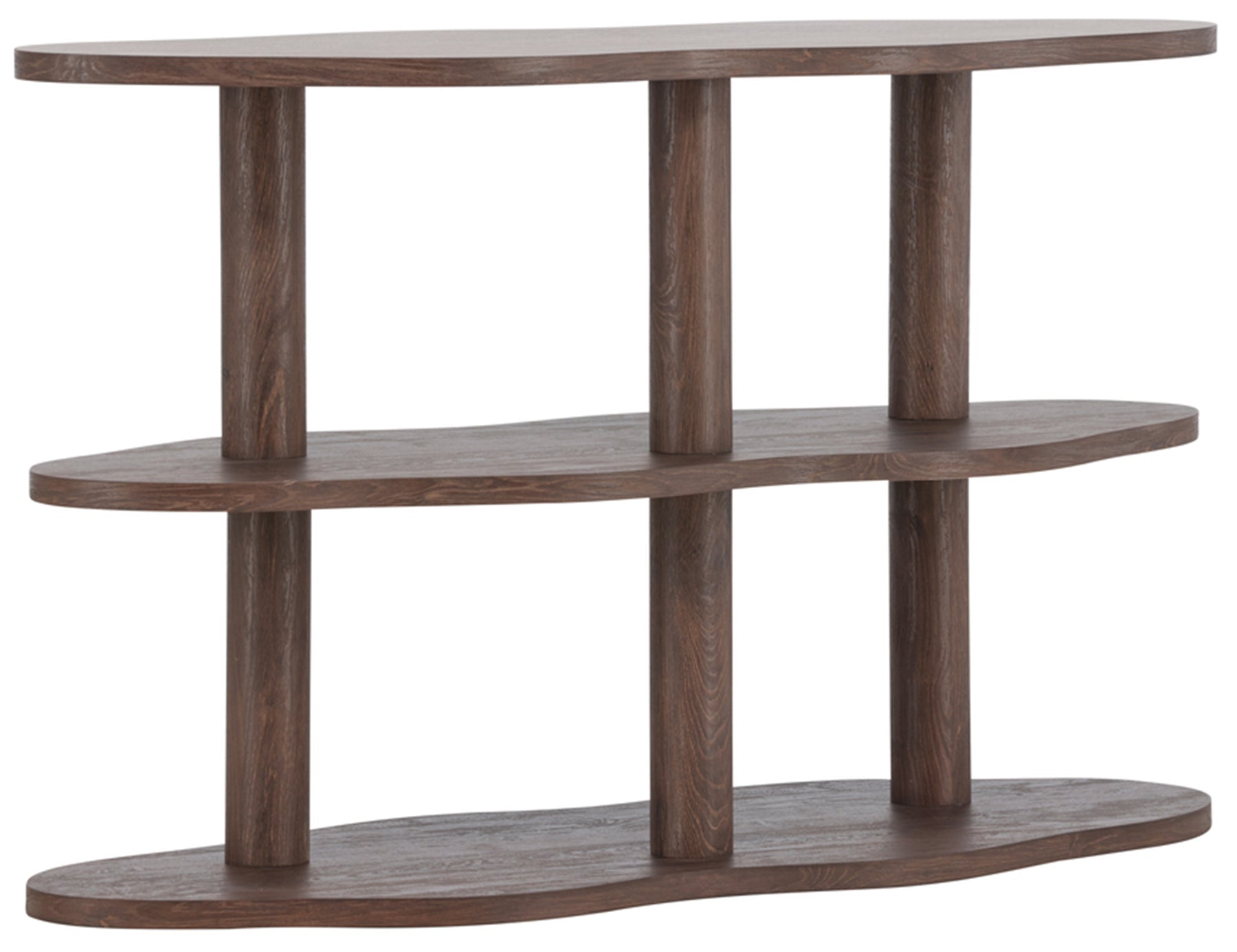 Regał Vorenne 120 cm z dwiema półkami orzech