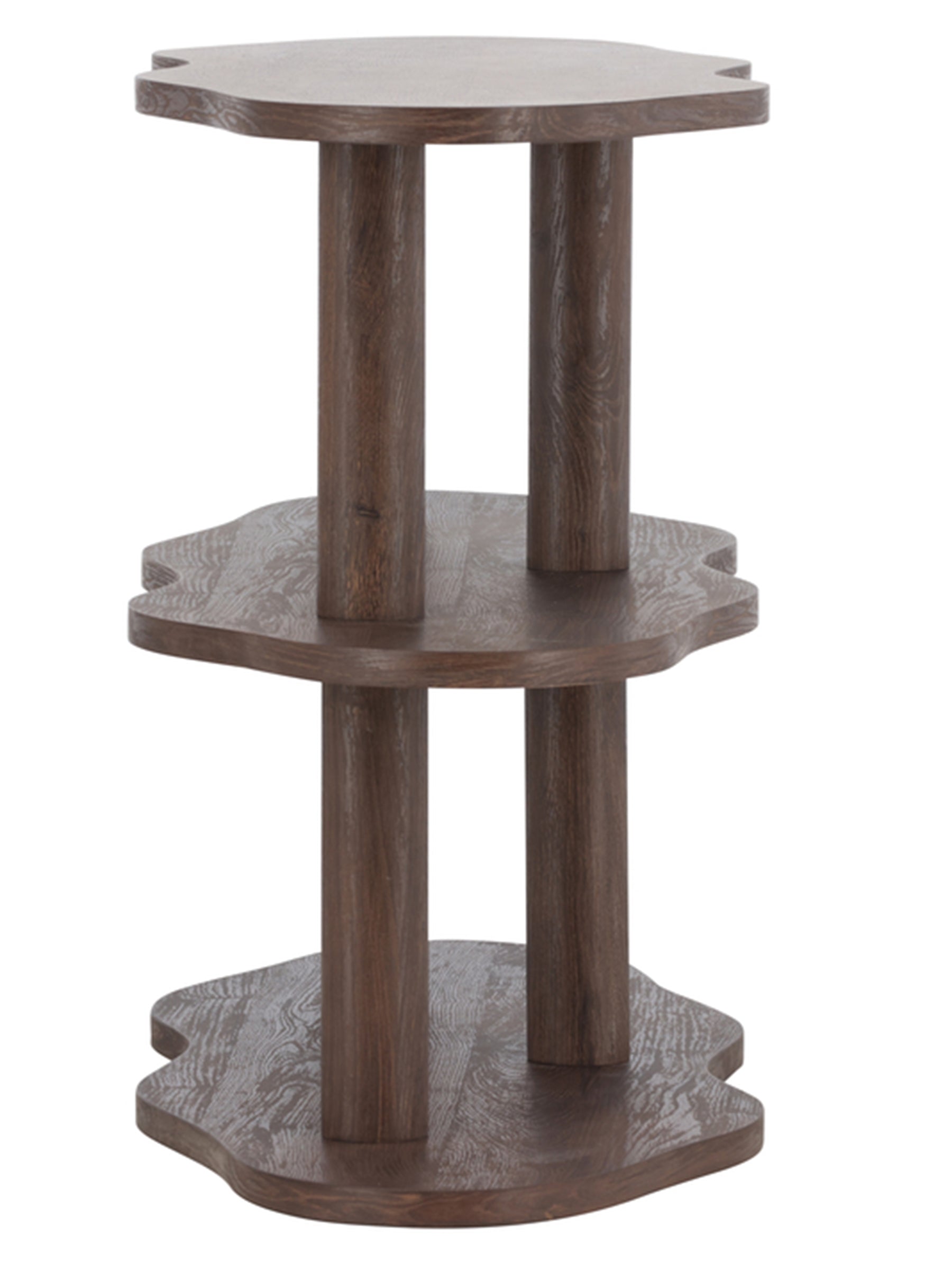 Regał Vorenne 120 cm z dwiema półkami orzech