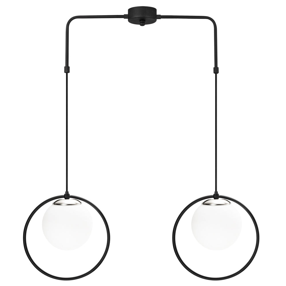 Lampa wisząca Solanum x2 czarno-biała 100 cm