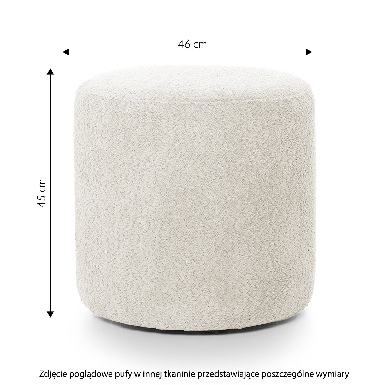 Pufa okrągła Seppio 45 cm różowa welur łatwoczyszczący