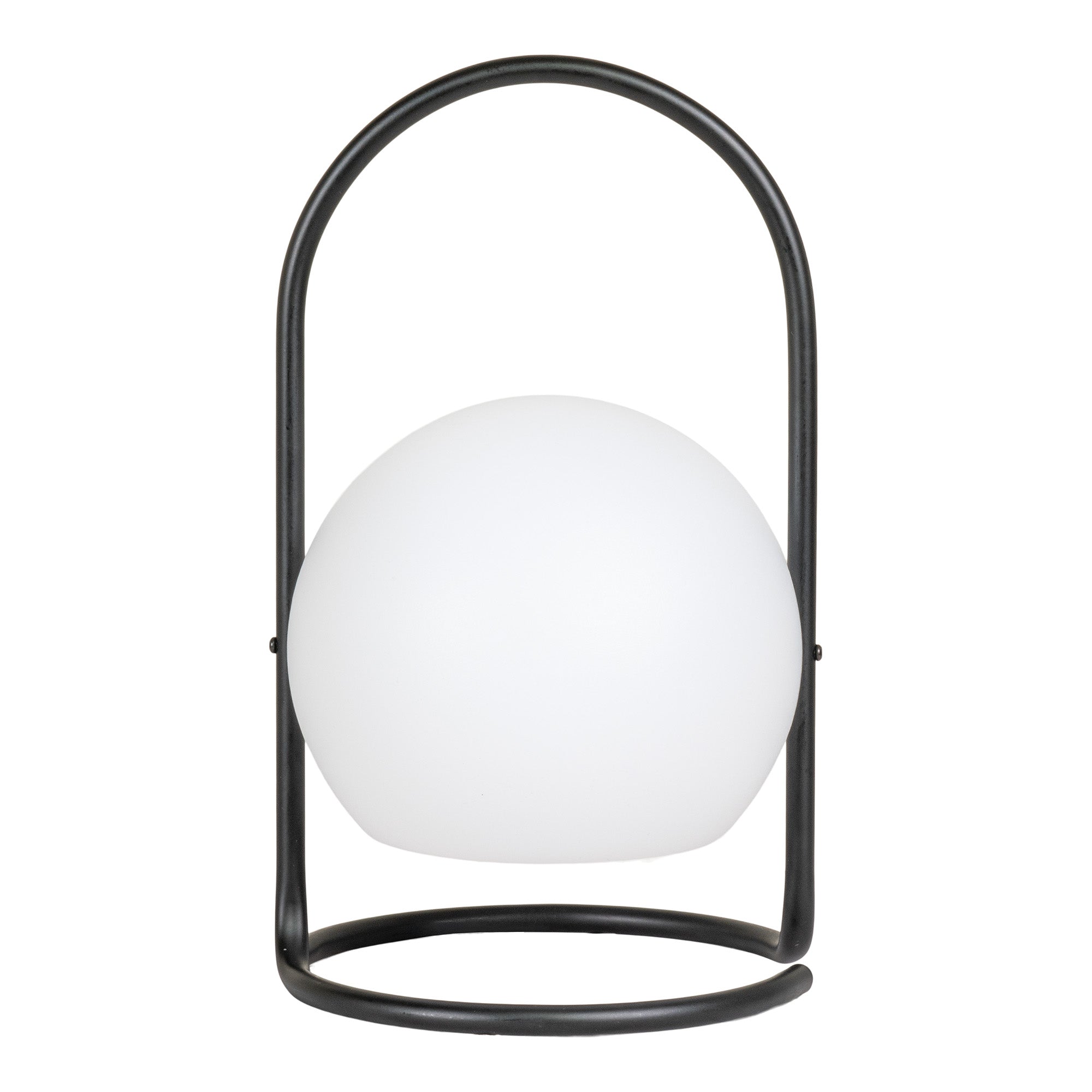 Lampa stołowa akumulatorowa Madmo czarna z białym kloszem