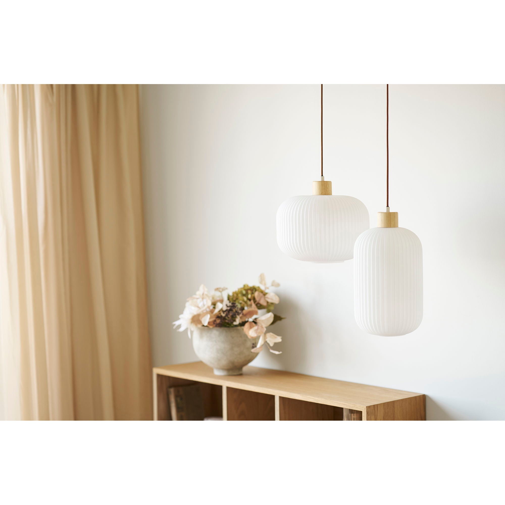 Lampa wisząca Argalo 30 cm biało-brązowa
