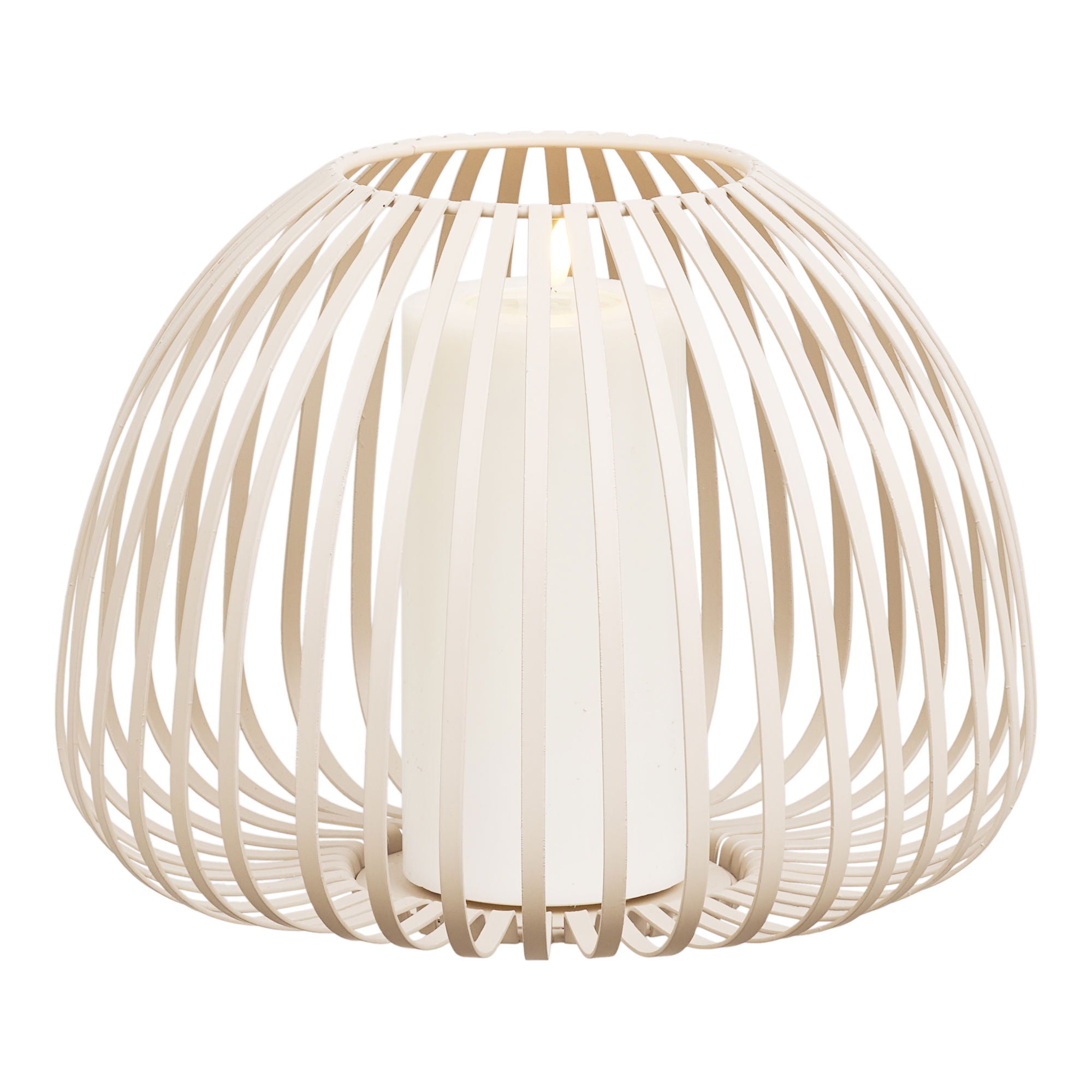 Lampion Stoense ø25x19 cm metalowy beżowy