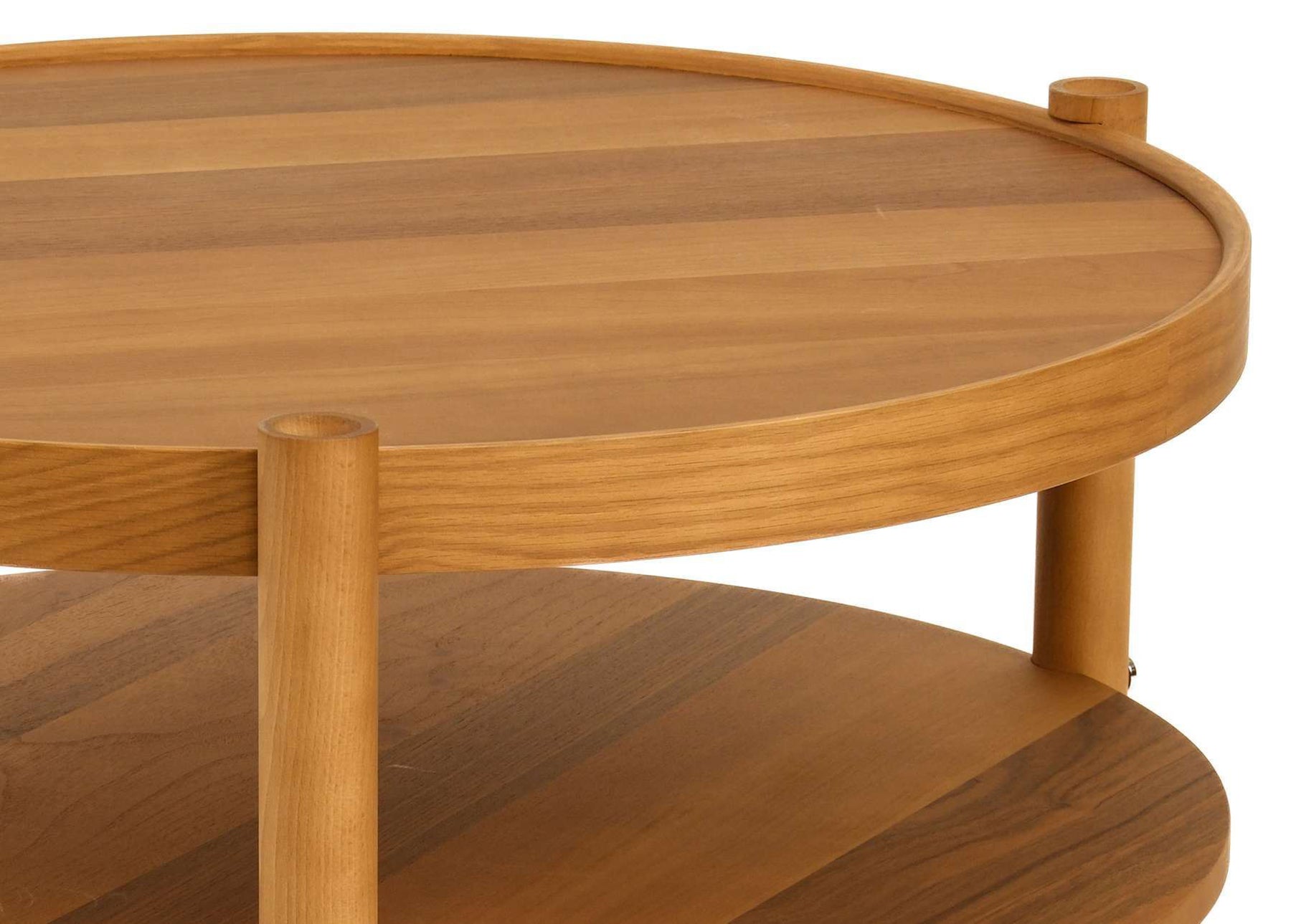 Stolik kawowy Monza drewniany 80 cm orzech z półką