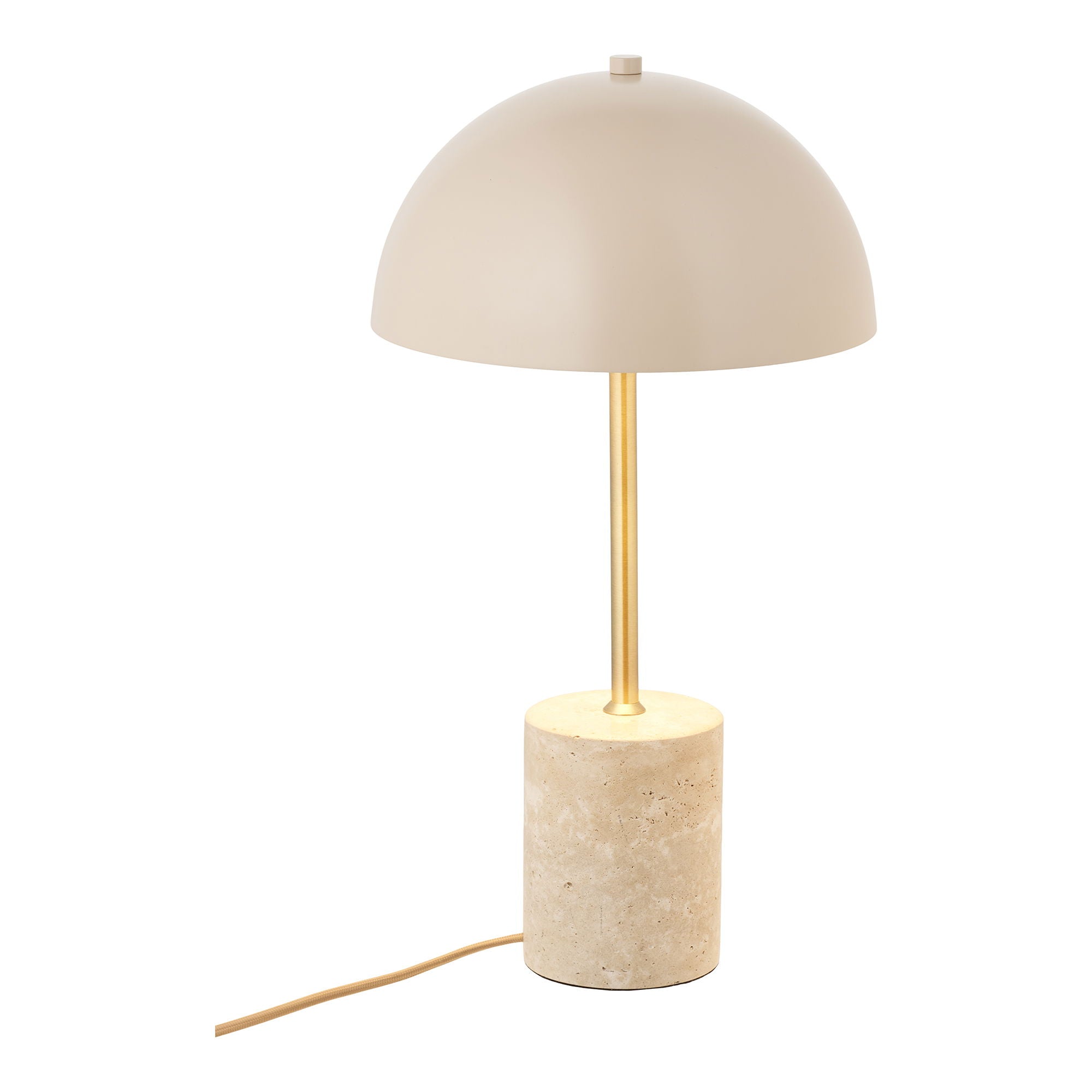 Lampa stołowa Sheffield beżowa z marmurową podstawą